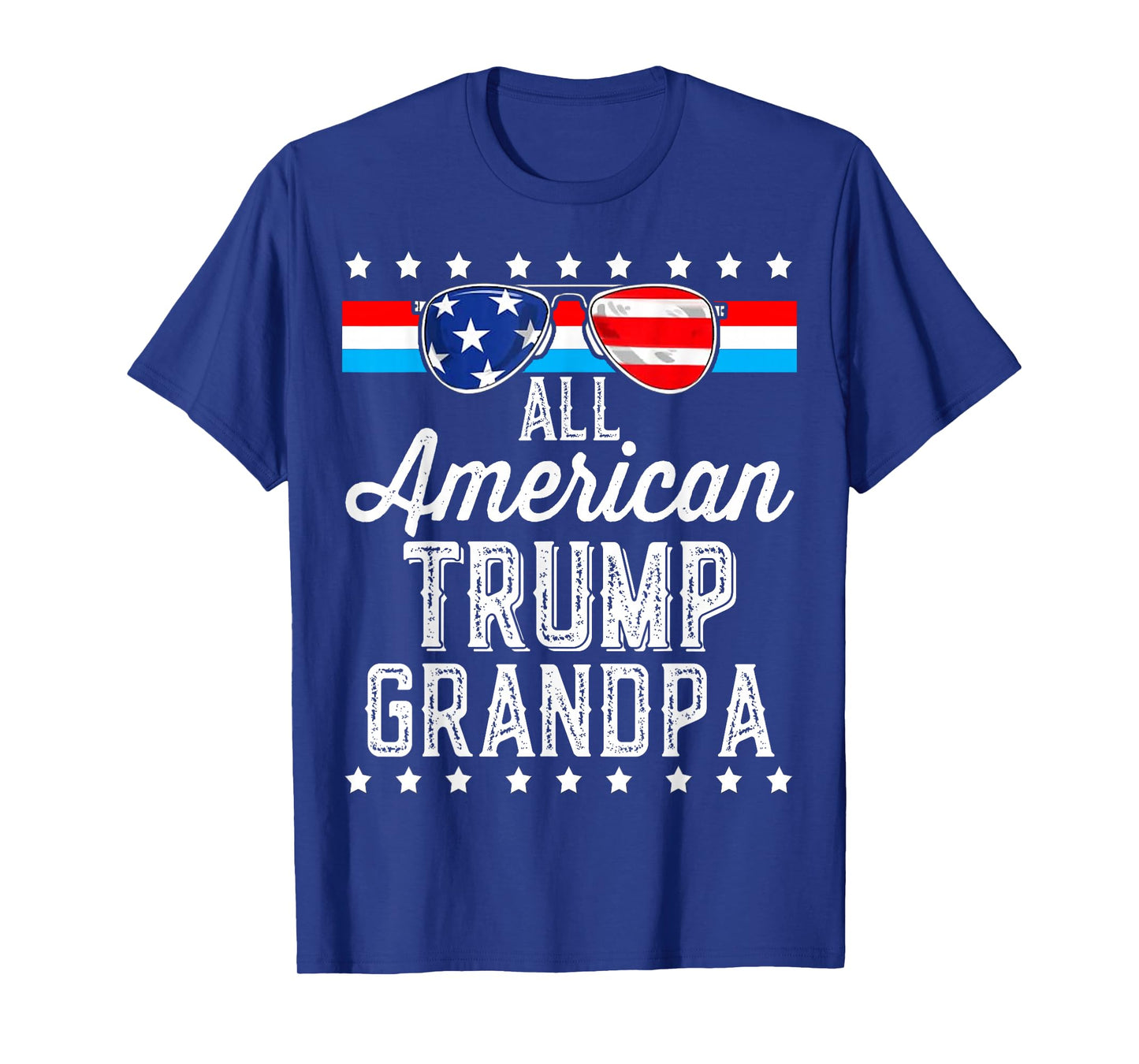 All American Trump Grandpa American Flag Sunglasses Trump T-Shirt