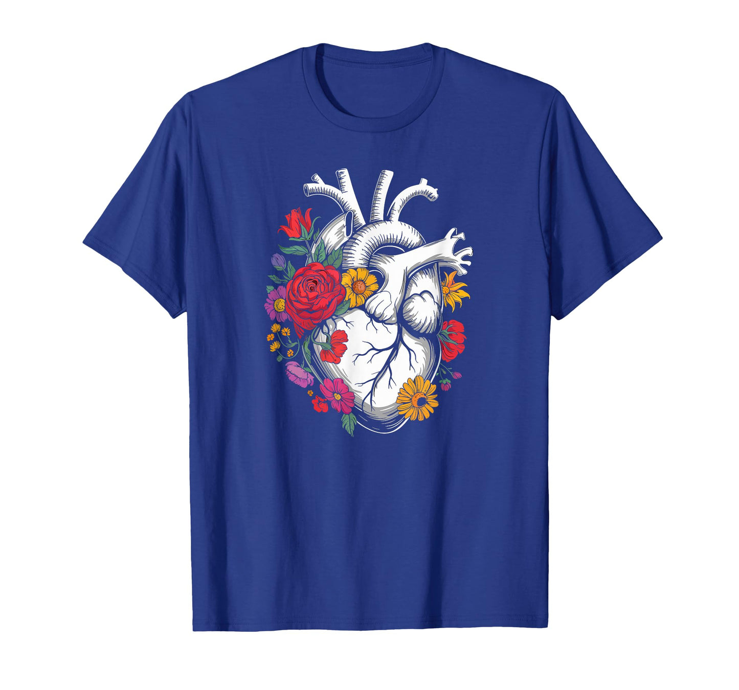 Anatomical Heart Floral Art Cardiology Medical Gifts Women T-Shirt