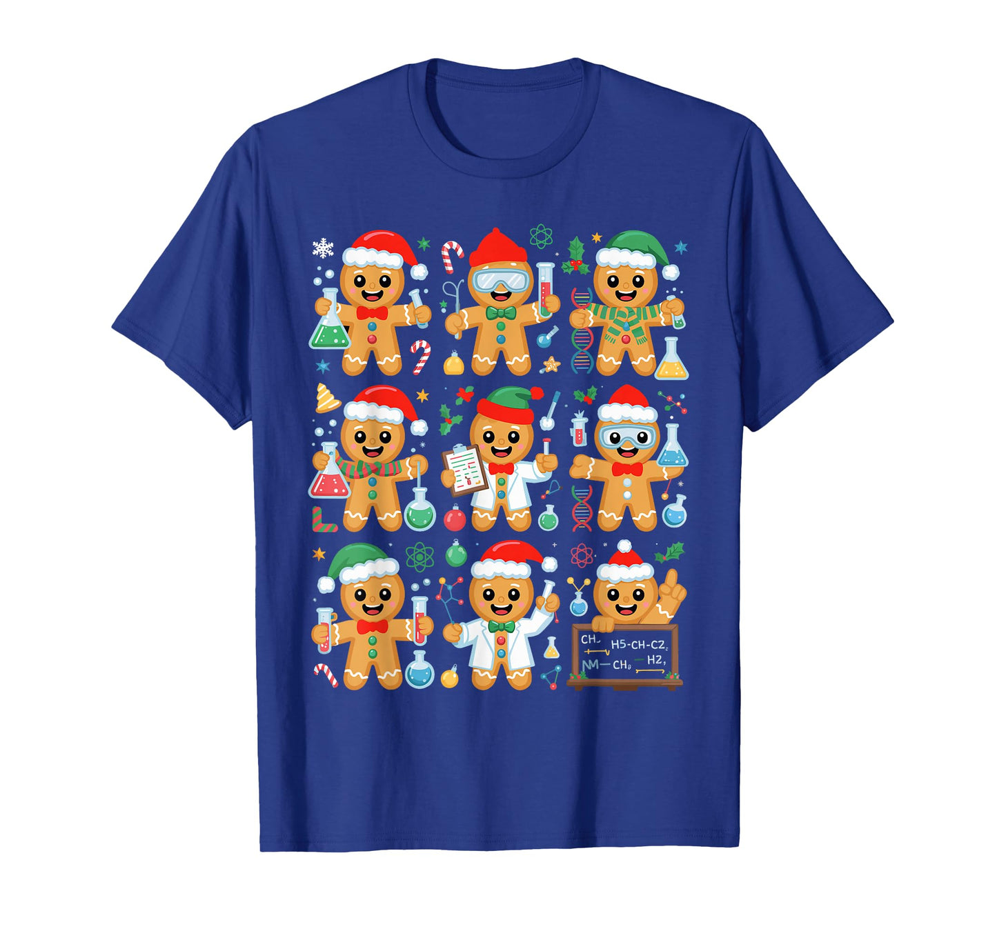 Christmas Science Teacher Gingerbread Laboratory Teacher T-Shirt