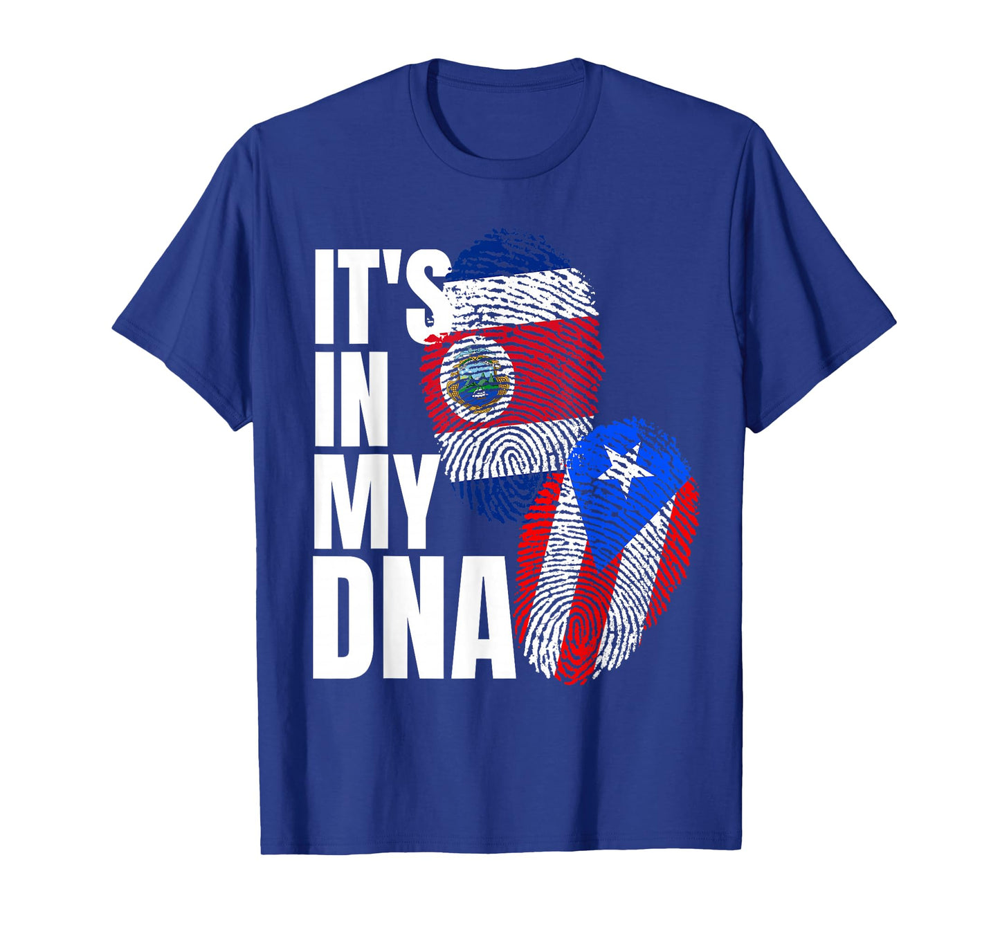 Costa Rican And Puerto Rican DNA Flag Heritage T-Shirt