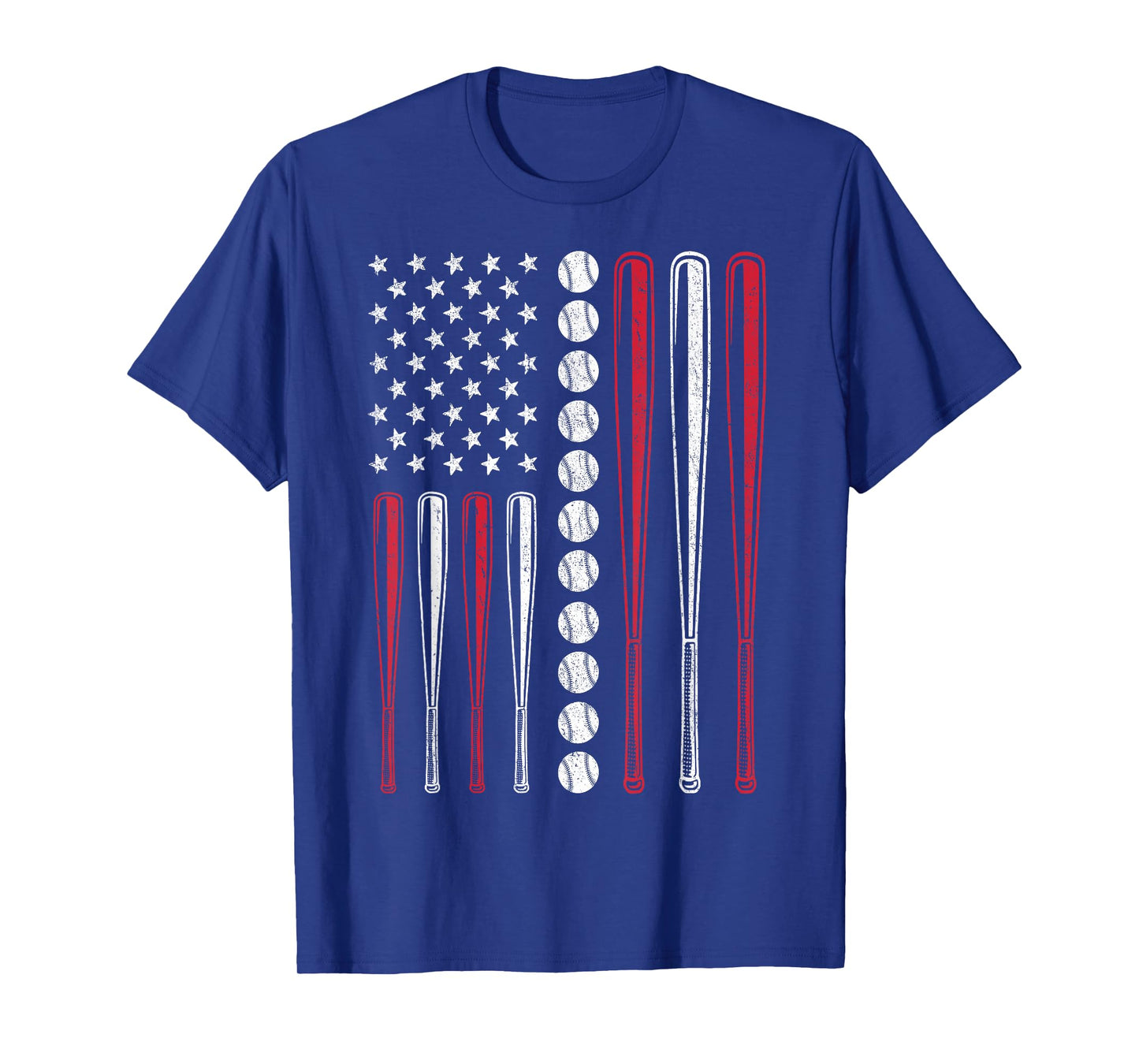 Patriotic Baseball 4th of July Men USA American Flag Boys T-Shirt