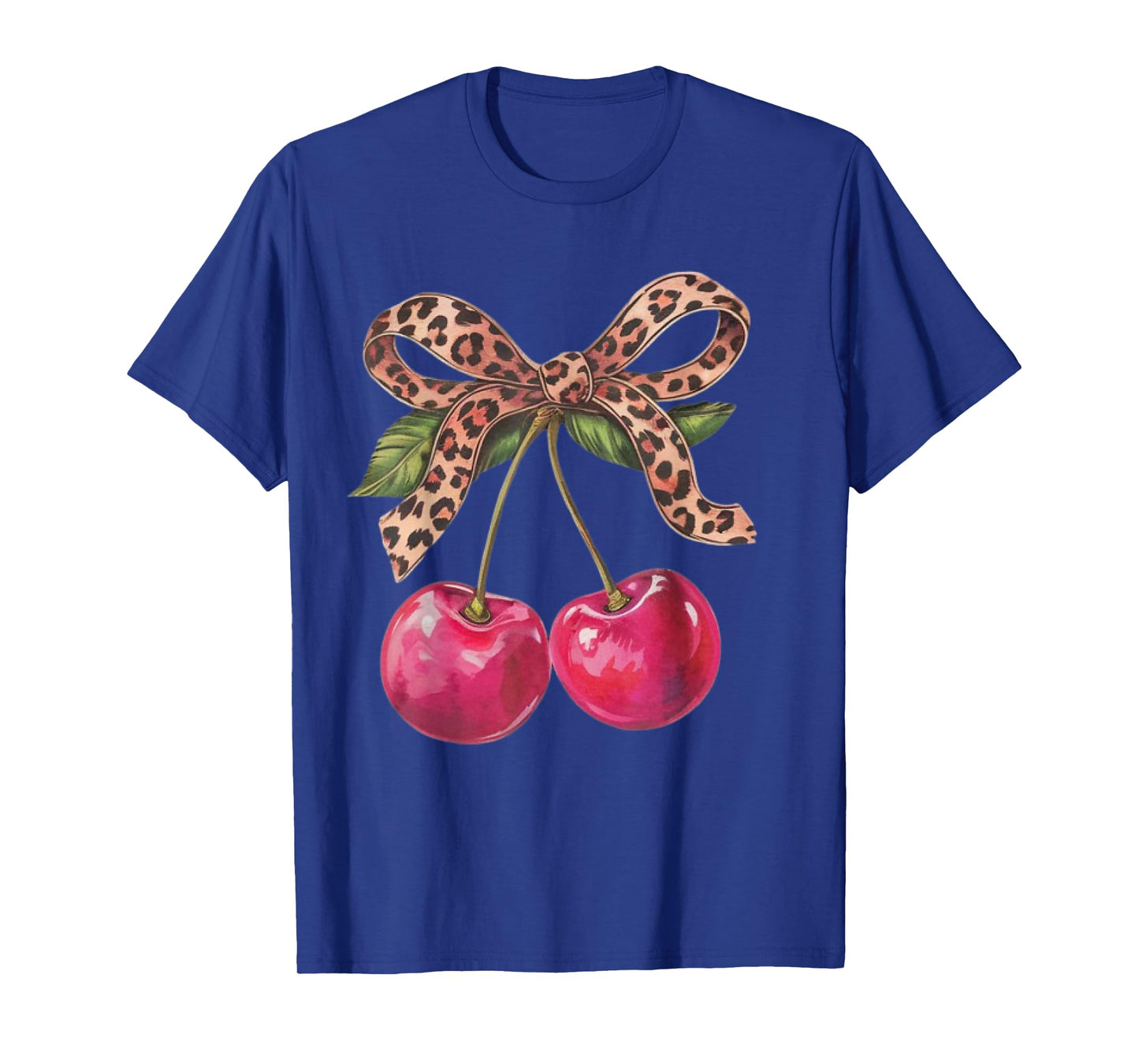 coquette leopard bow Cherries Leopard Bow Women Girls T-Shirt