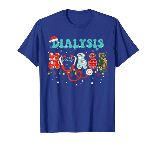 Christmas Dialysis Nurse RN Nephrology X-Mas Pajama groovy T-Shirt