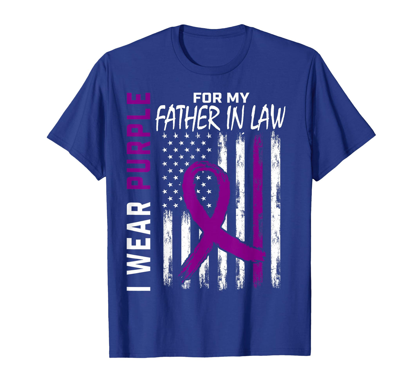 I Wear Purple For My Father In Law Lupus Awareness USA Flag T-Shirt