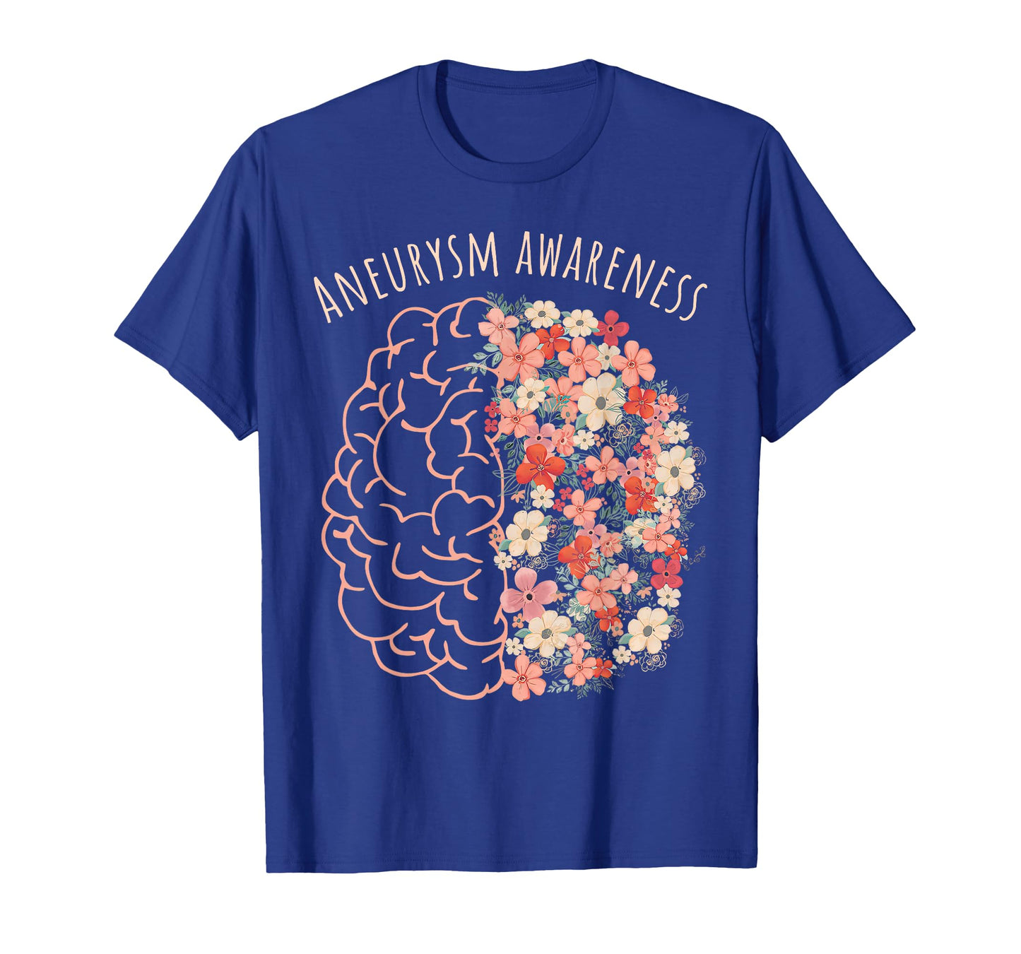 Aneurysm Awareness Brain Floral Aneurysm Warrior T-Shirt