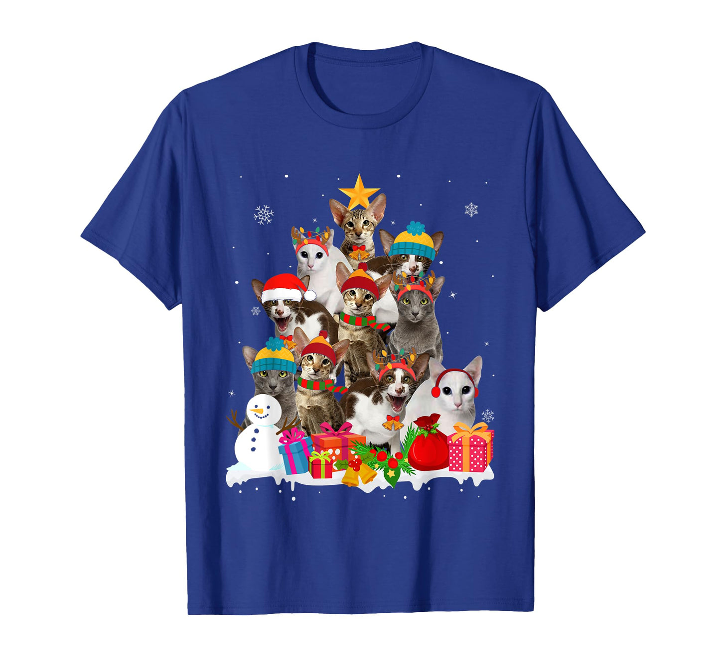 Funny Oriental Shorthair Christmas Tree Pet Cat Lover Gift Men Women Kids T-Shirt