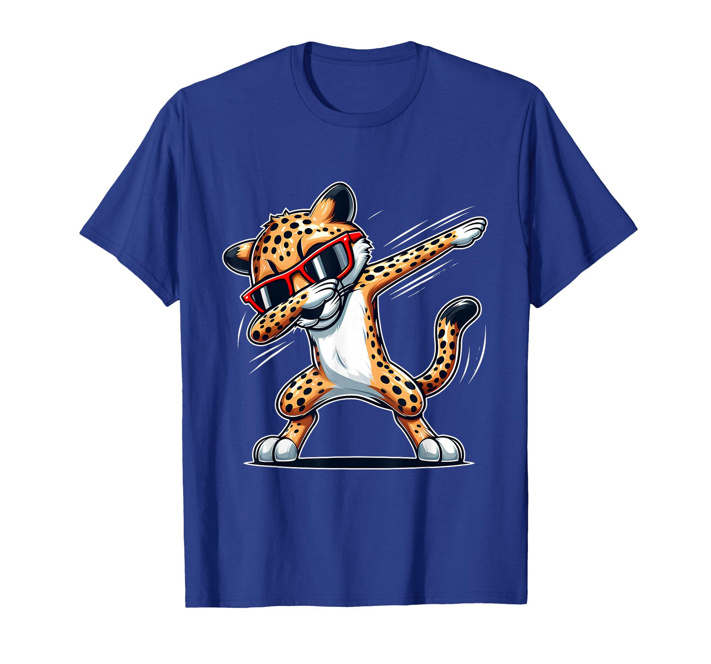 Dabbing Cheetah Wear Glasses Cute Funny Cheetah Animal T-Shirt