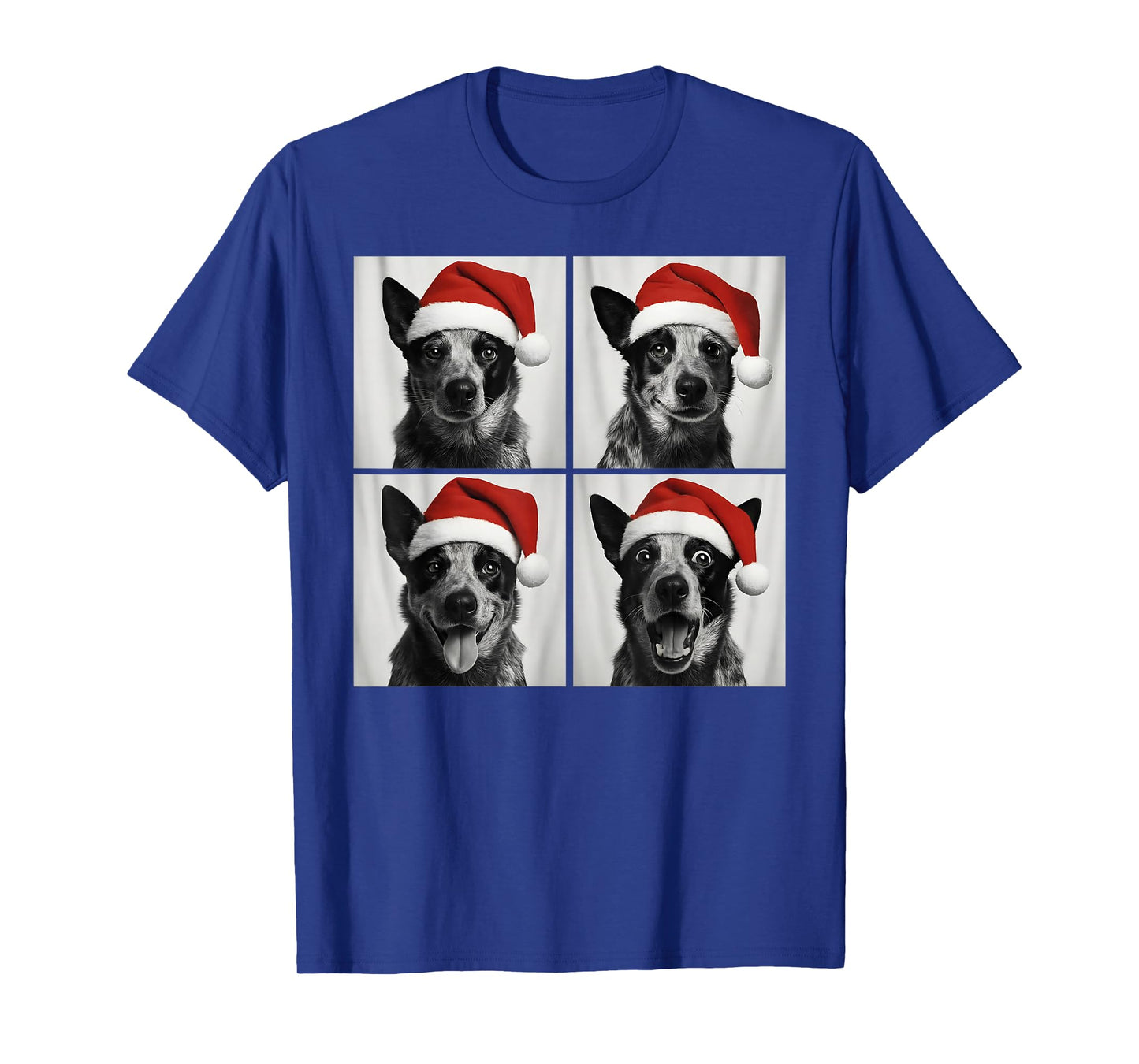 Funny Christmas Australian Cattle Dog Santa Photo Booth T-Shirt