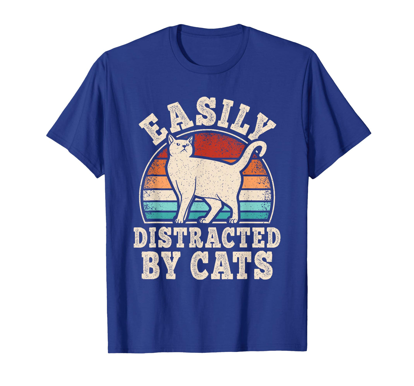 Easily Distracted by Cats Retro Cat Lover Vintage Men Women T-Shirt