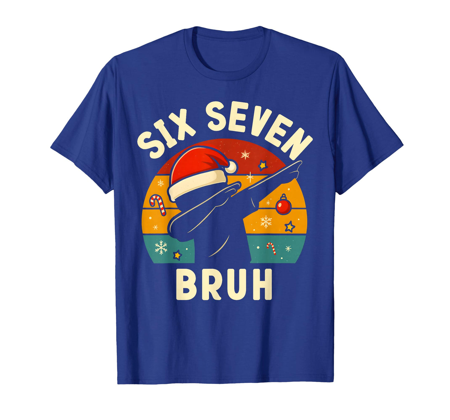 Funny 67 Christmas Dabbing Boy Bruh 6-7 Numbers 6 7 Meme T-Shirt