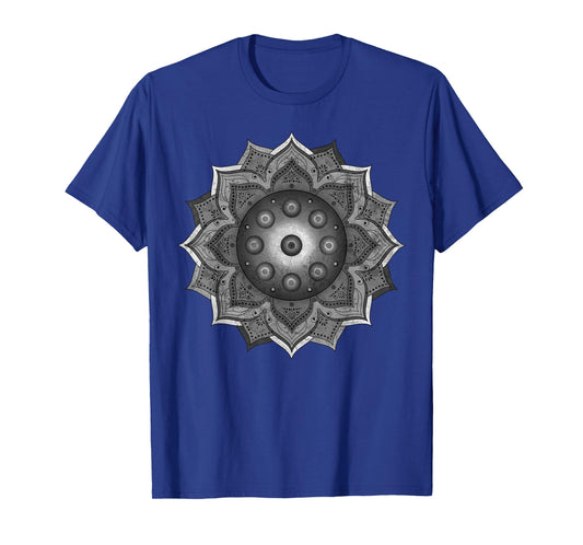 Handpan - Hang Drum Mandala - black grey white T-Shirt T-Shirt