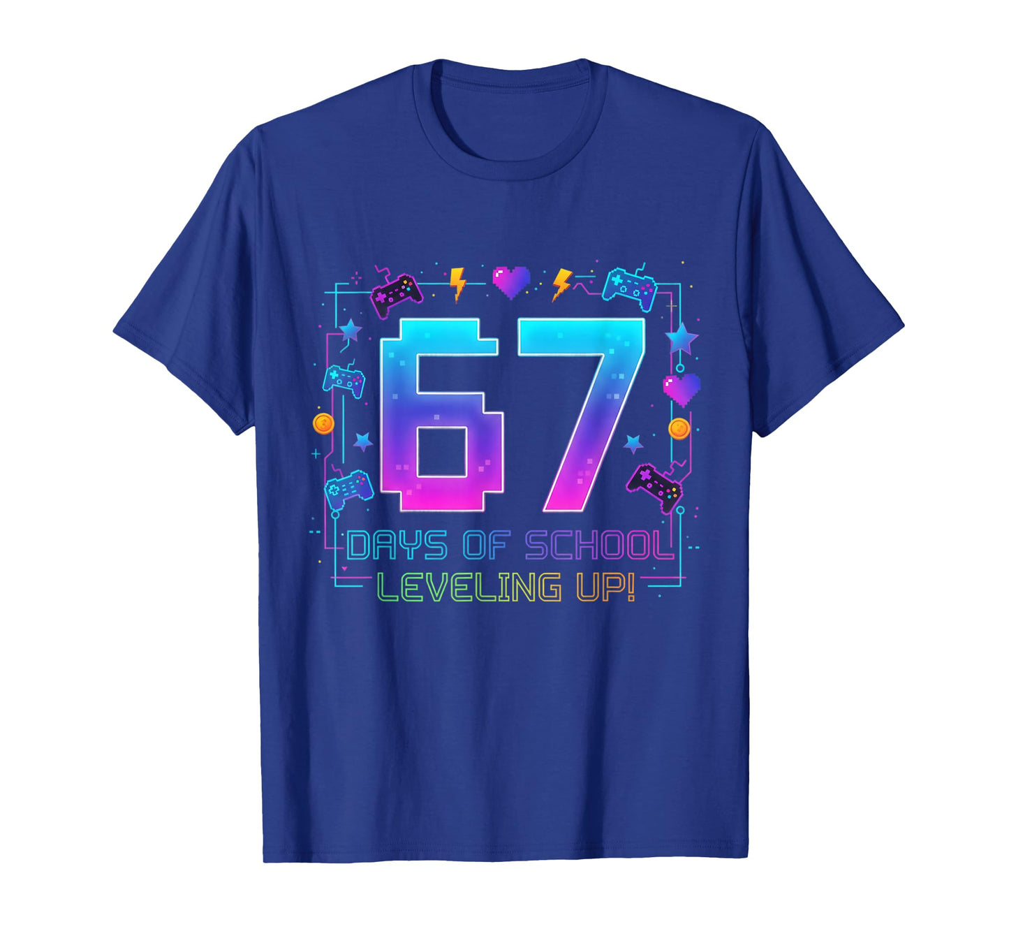 I Survived 67 Days of School Retro Gamer Level Up Teens Boys T-Shirt