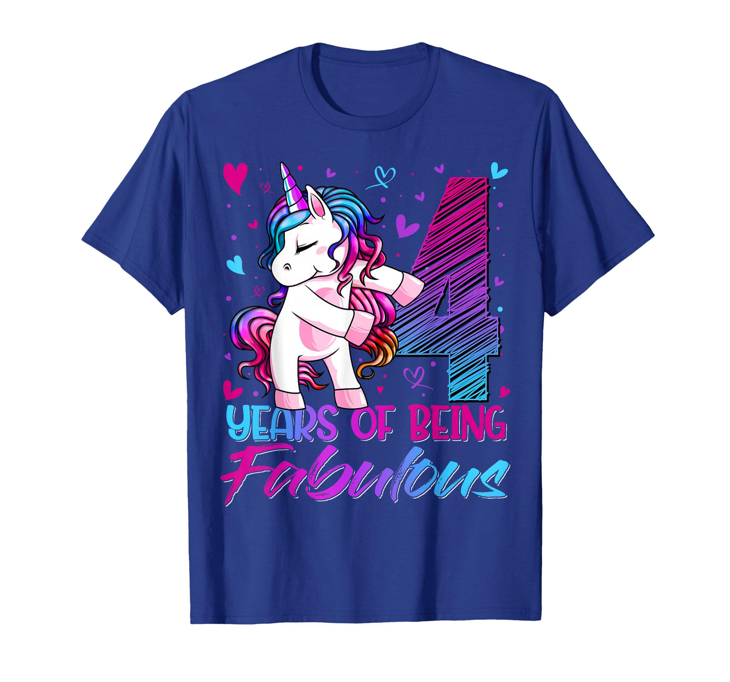 4 Year Old Gifts Unicorn Flossing 4th Birthday Girl Party T-Shirt