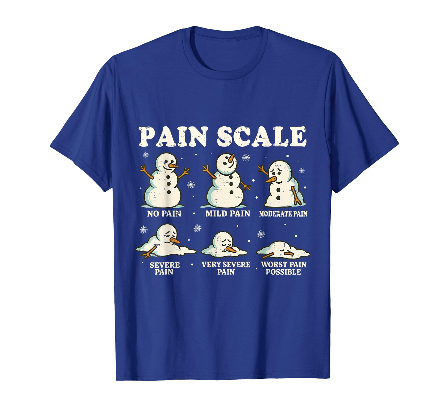 Christmas Pain Scale Snowman Funny Nurse ICU Nurse Xmas Pjs T-Shirt