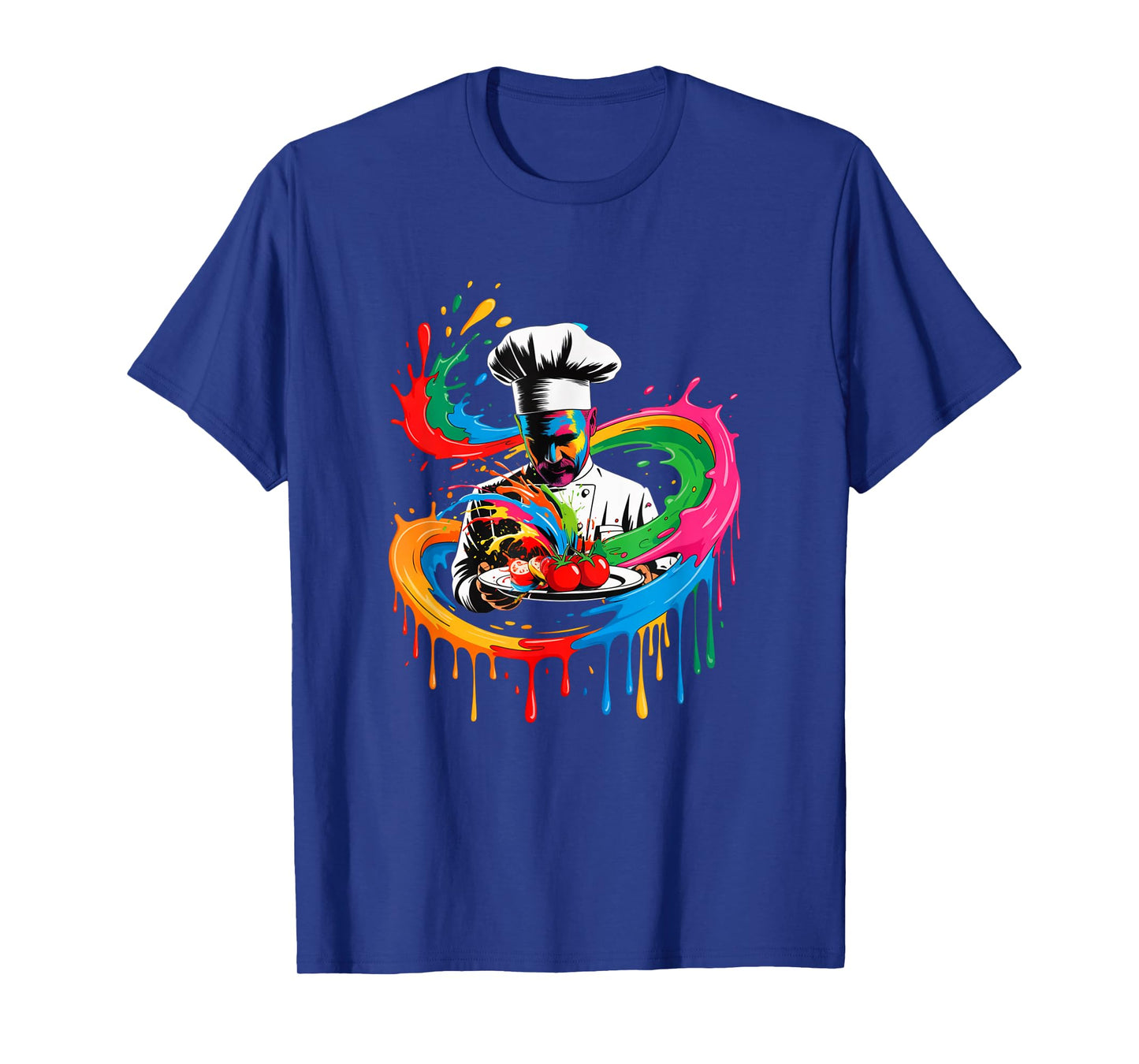Colorful Chef Design With Splash Art Kitchen Cooking Lovers T-Shirt