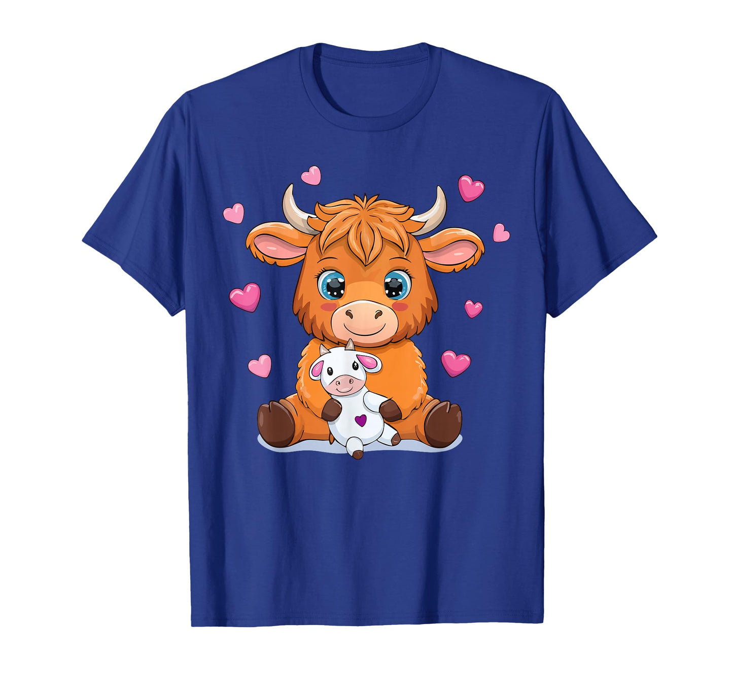 Cute Highland Cow Hugging Toy Farmer Farm Country T-Shirt