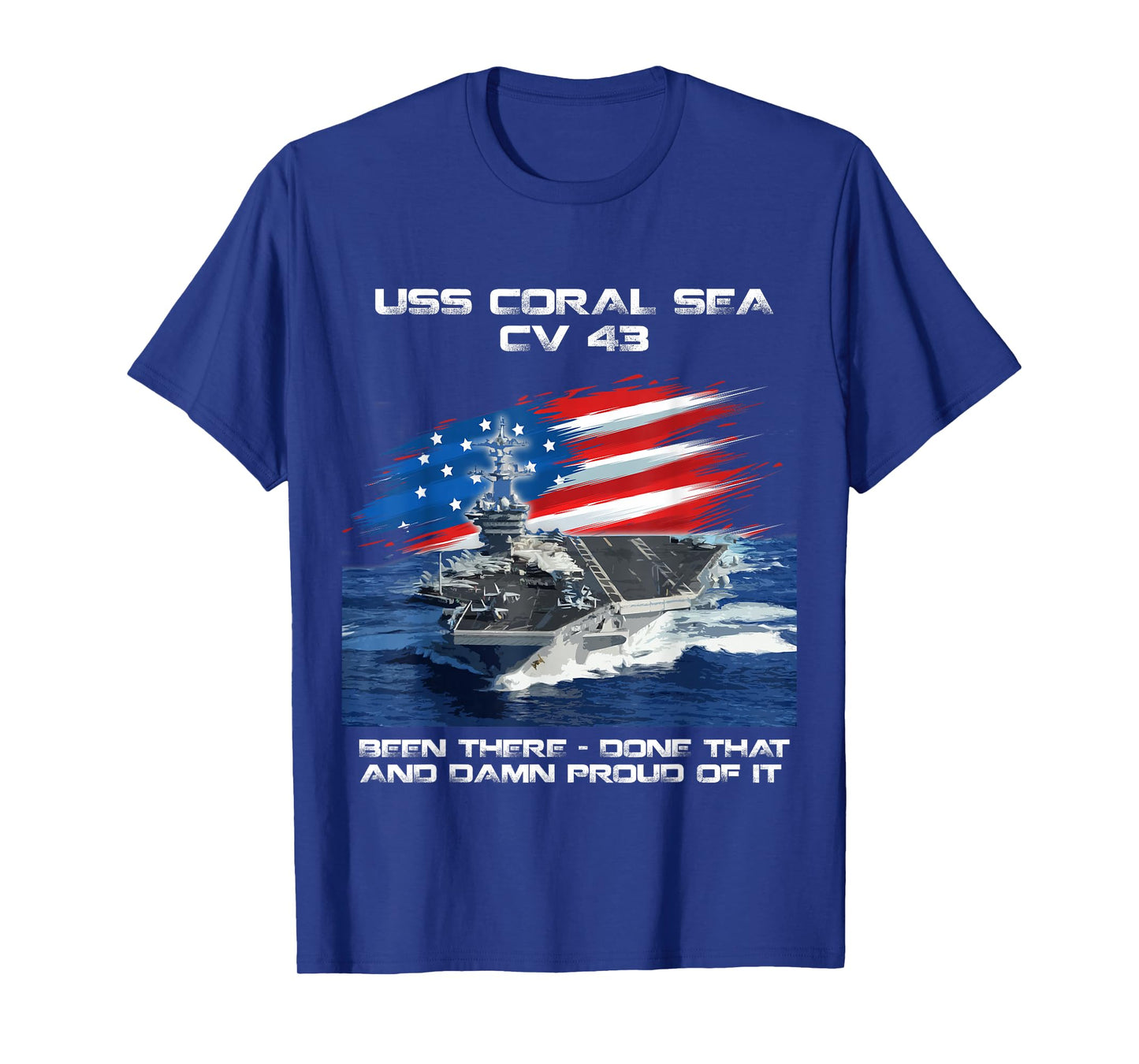 USS Coral Sea CV 43 Aircraft Carrier Veteran USA Flag Xmas T-Shirt
