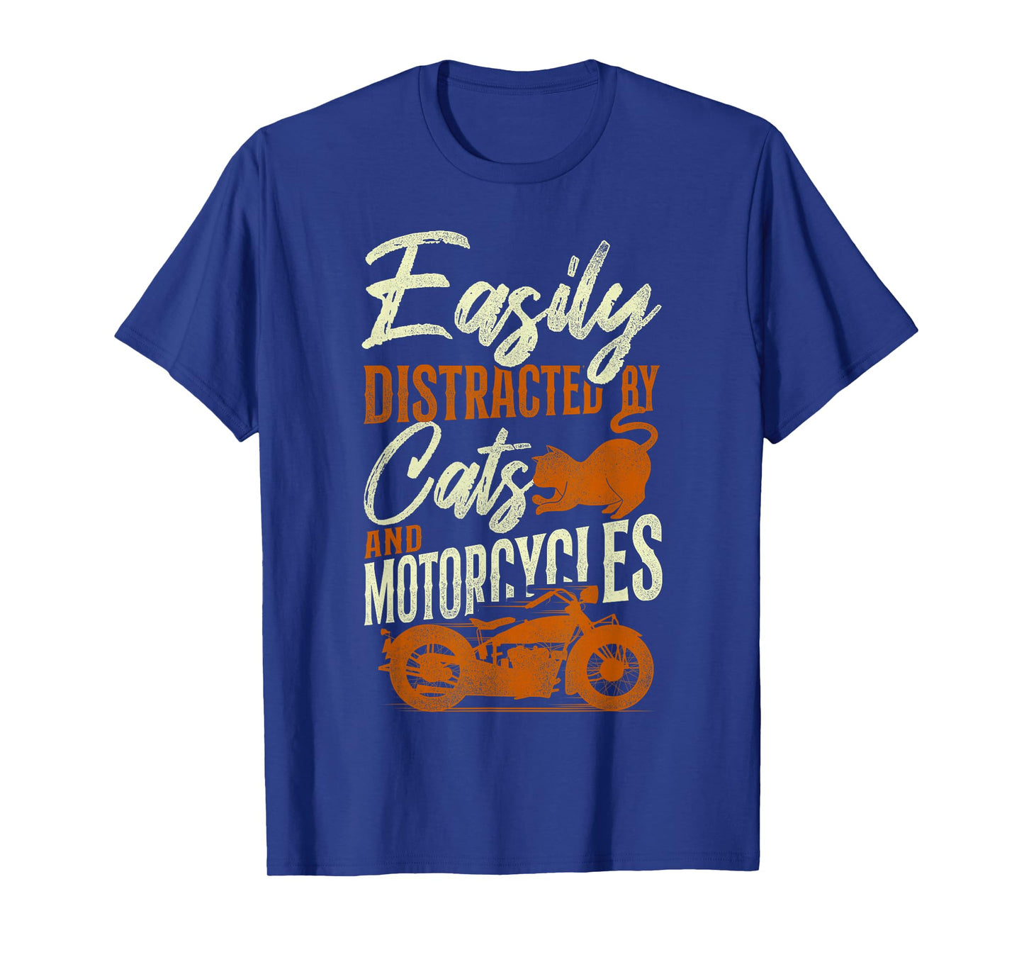 Classic Motorcycle Biker Cat Easily Distracted By Cats And T-Shirt