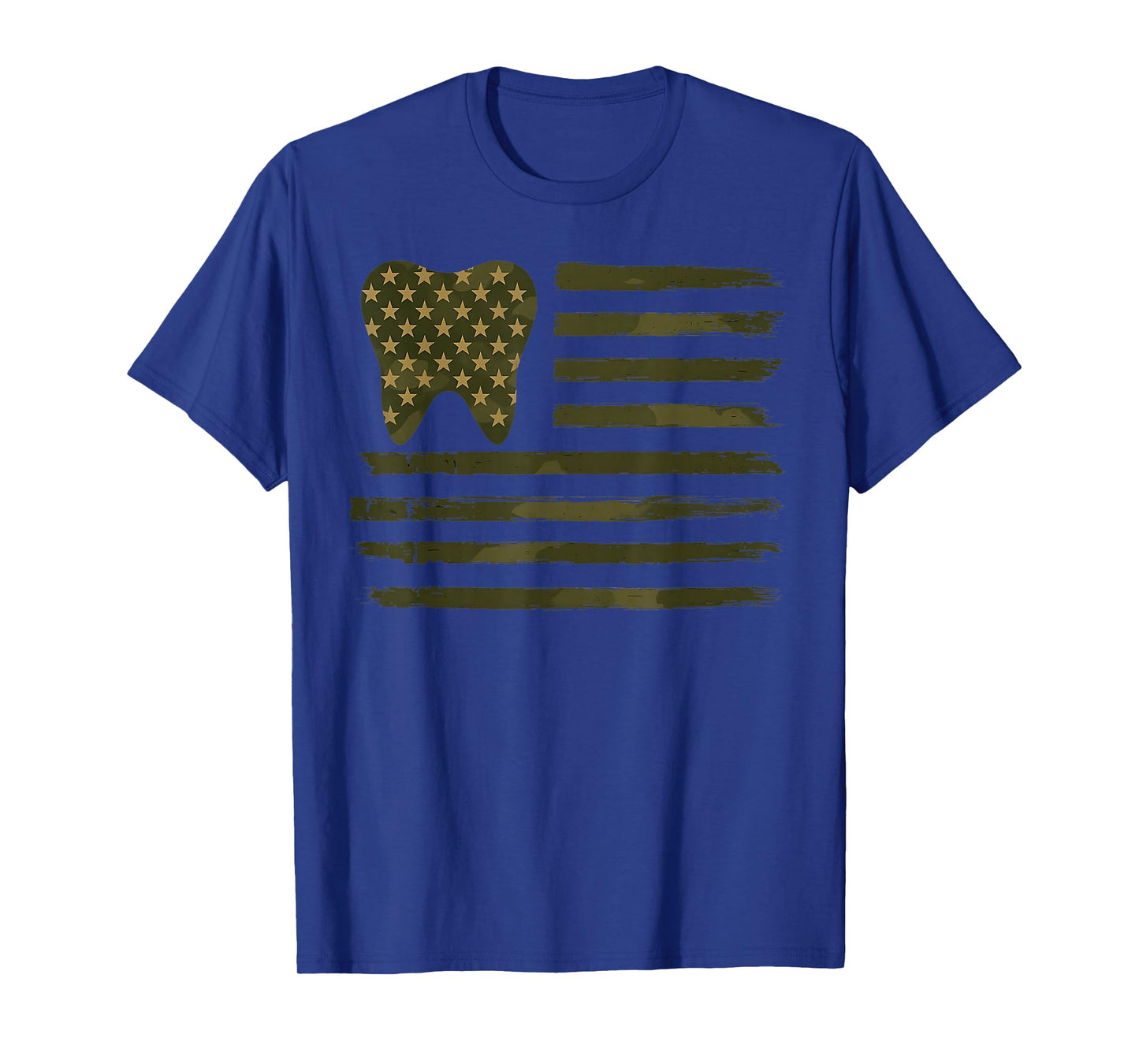Camo Dentist American Flag Tooth Patriotic Dental Usa Flag T-Shirt