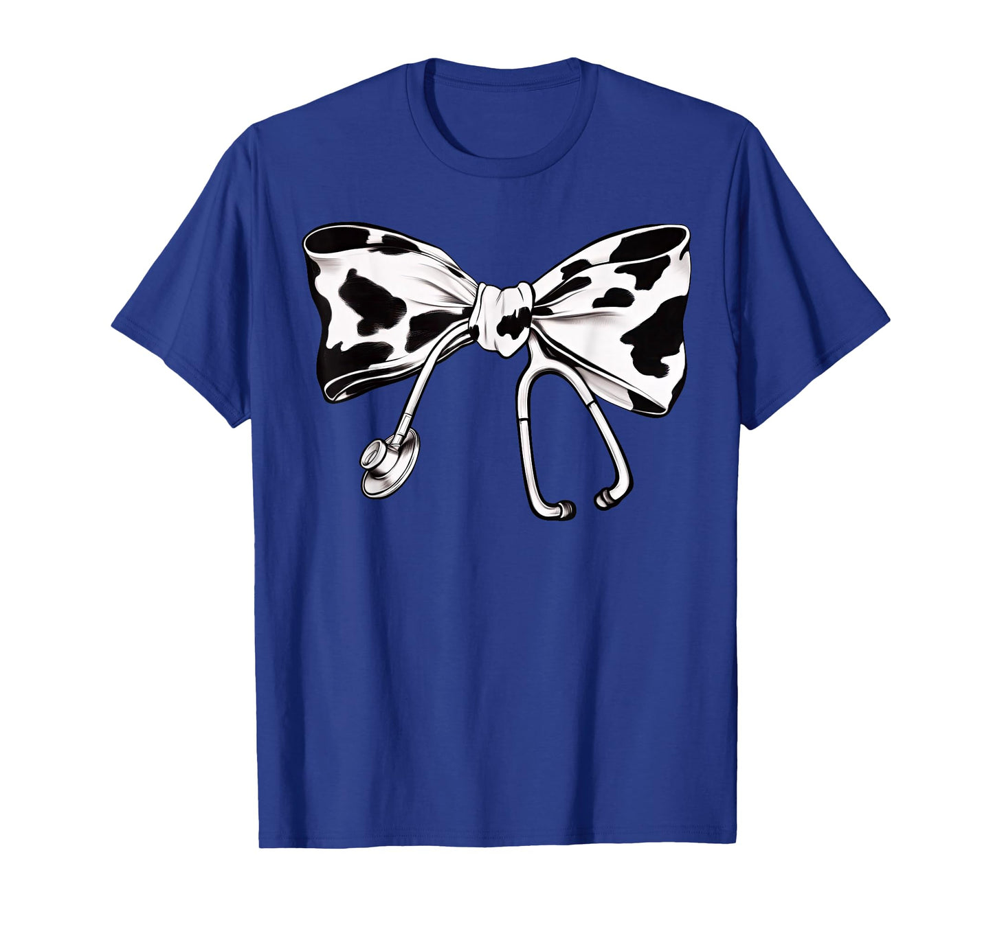 Cow Print Bow And Stethoscope Nurse RN Graduation Coquette T-Shirt