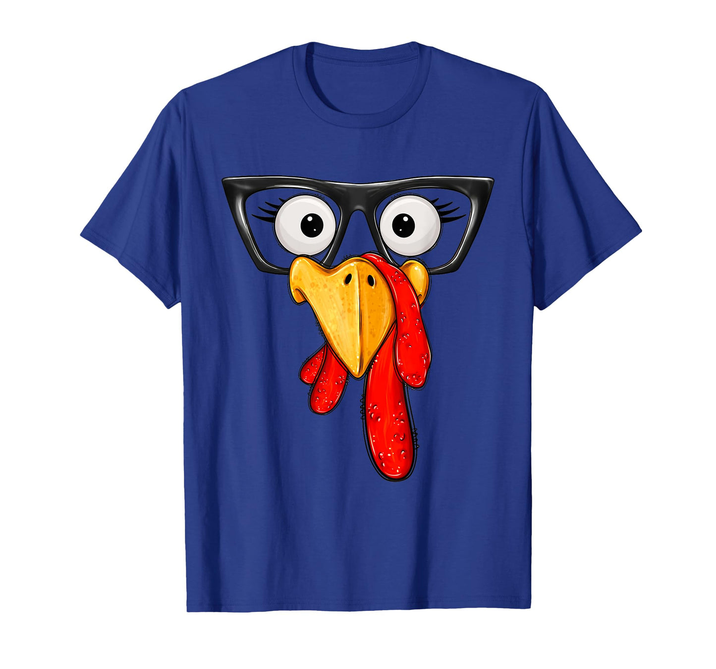 Cute Turkey Face Glasses Boys Kids Mens Thanksgiving Family T-Shirt
