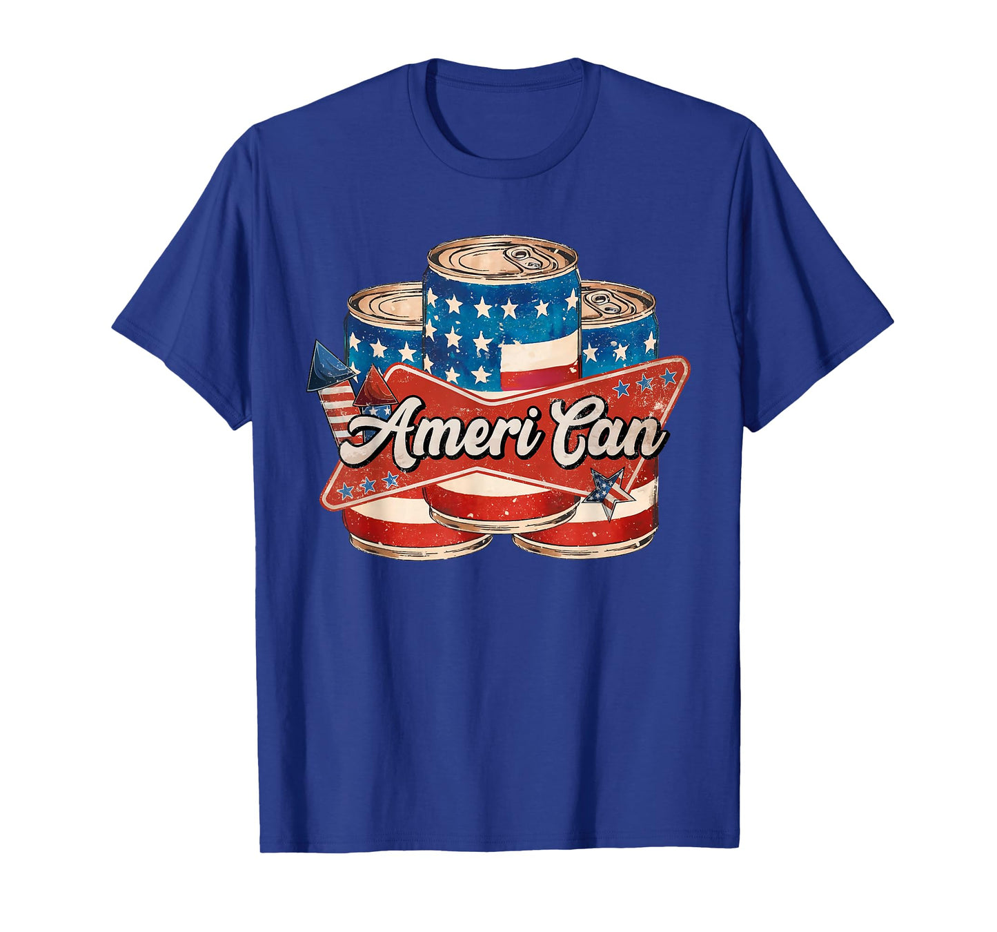 American Ameri CAN 4th of July Retro USA Beer Patriotic T-Shirt