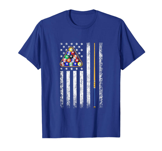 American Flag Billiards Vintage Pool Player T-Shirt