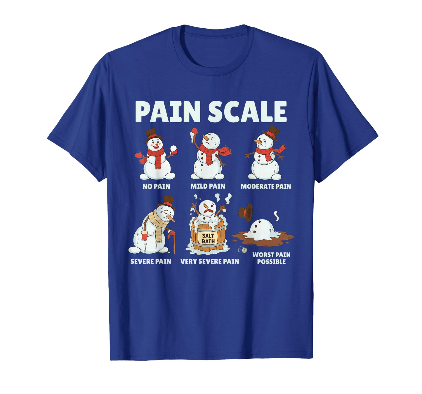 Pain Scale Snowman Xmas Funny Nurse Christmas ICU Nurse T-Shirt