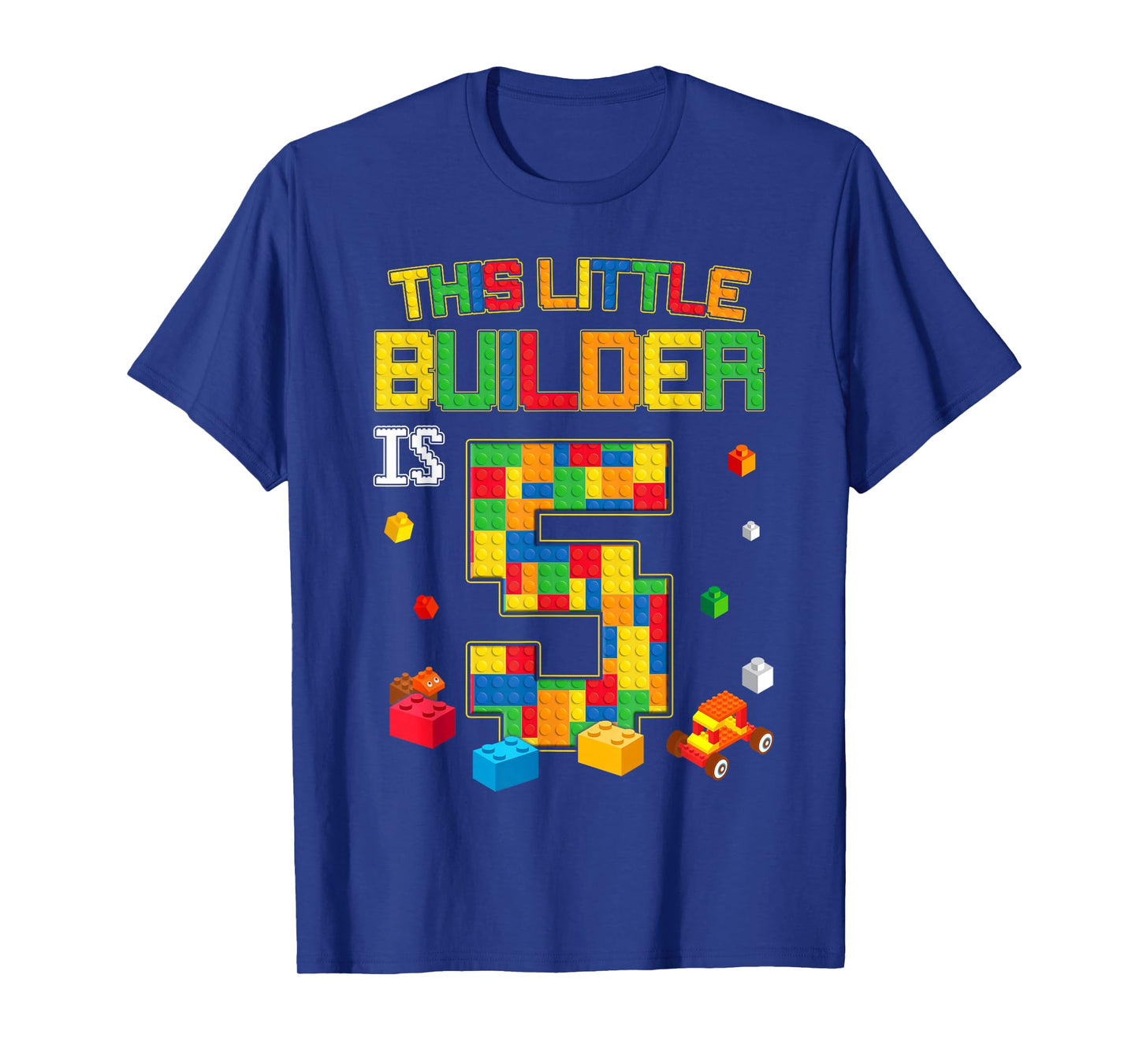 Building Blocks 5 Years Old Birthday Boy T-Shirt
