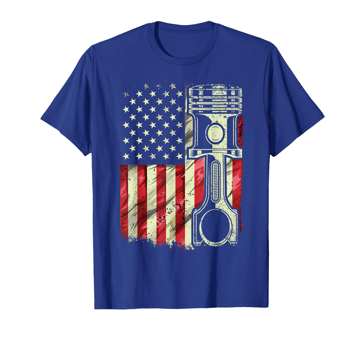 Mechanic American Flag Piston Muscle Car Patriotic Vintage T-Shirt