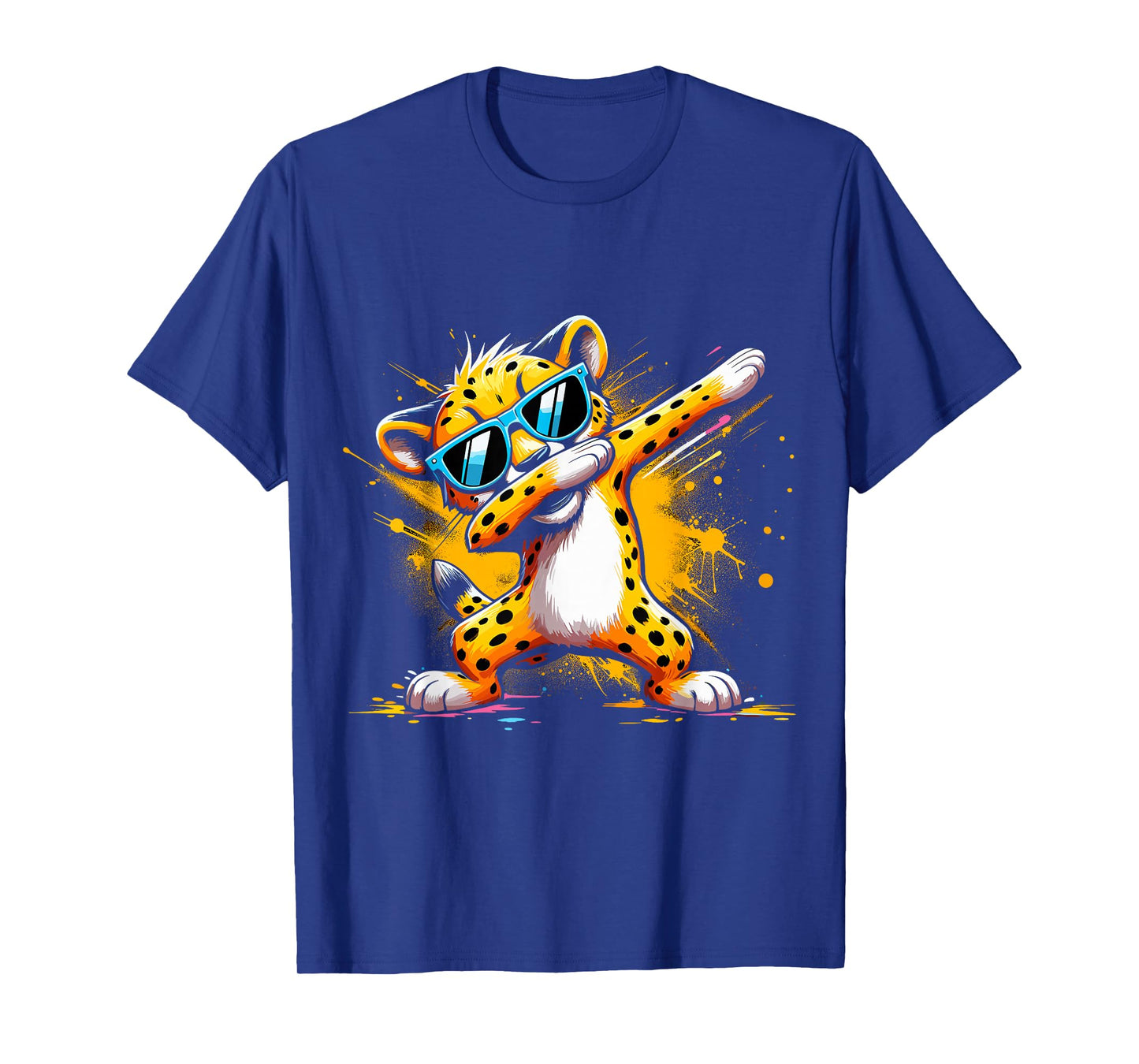 Dabbing Cheetah Sunglasses Cheetah Animal Colorful T-Shirt
