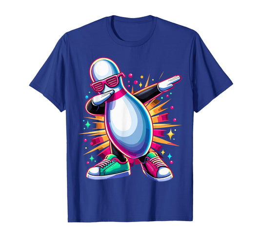 Bowling Pin Dabbing Sunglasses Bowler Player T-Shirt