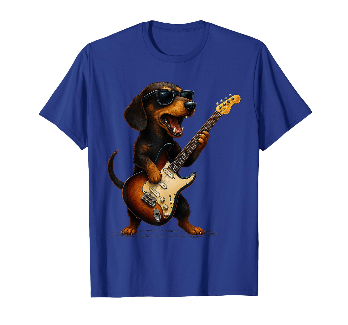 Dachshund Playing Guitar Rock Music Dog Lover Pet Mom Animal T-Shirt