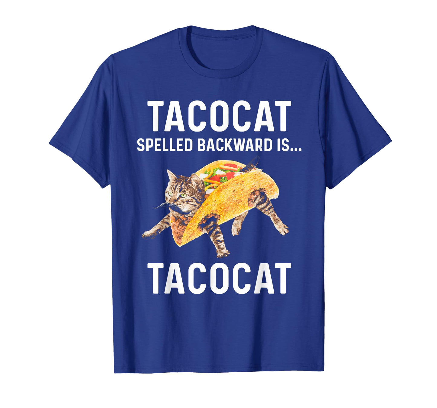 Tacocat Spelled Backward is Tacocat - Love Cat and Taco T-Shirt