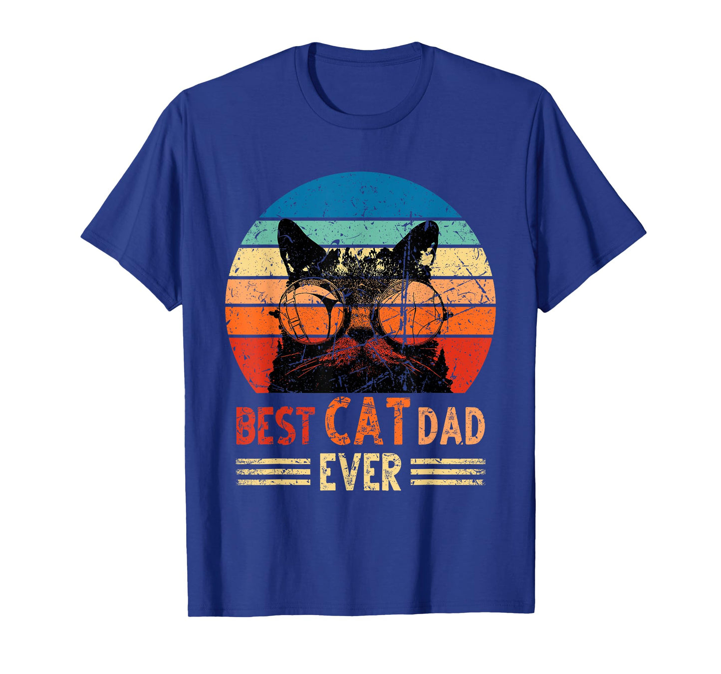 Best Cat Dad Ever Shirt Funny Retro Cat Dad Men Father's Day T-Shirt