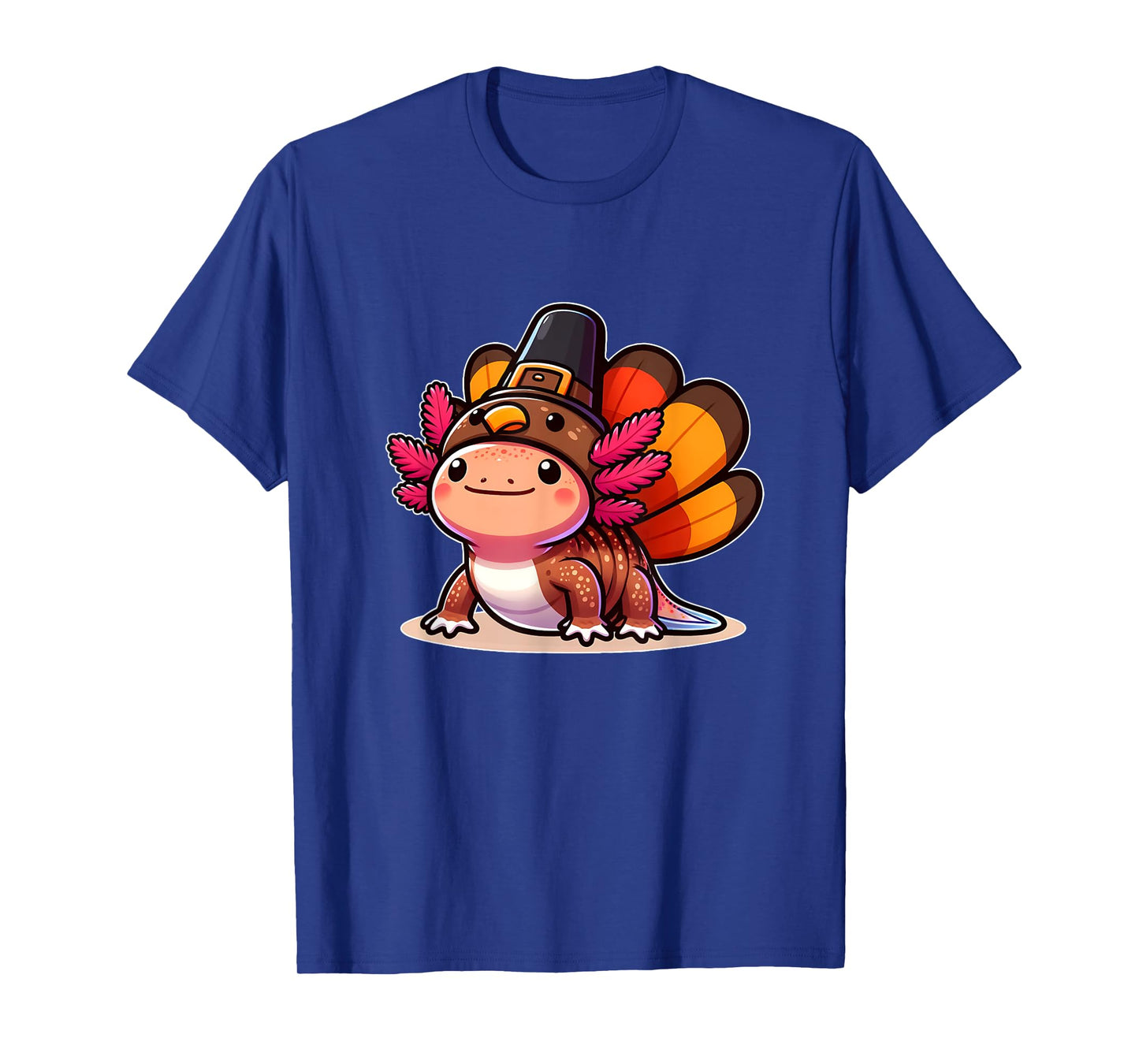 Funny Thanksgiving Shirts by Merch4life Pilgrim Axolotl in Turkey Disguise Unisex Kids T-Shirt Black Small Modern Cartoon Turtleneck Short Sleeve Thanksgiving Pet Costume