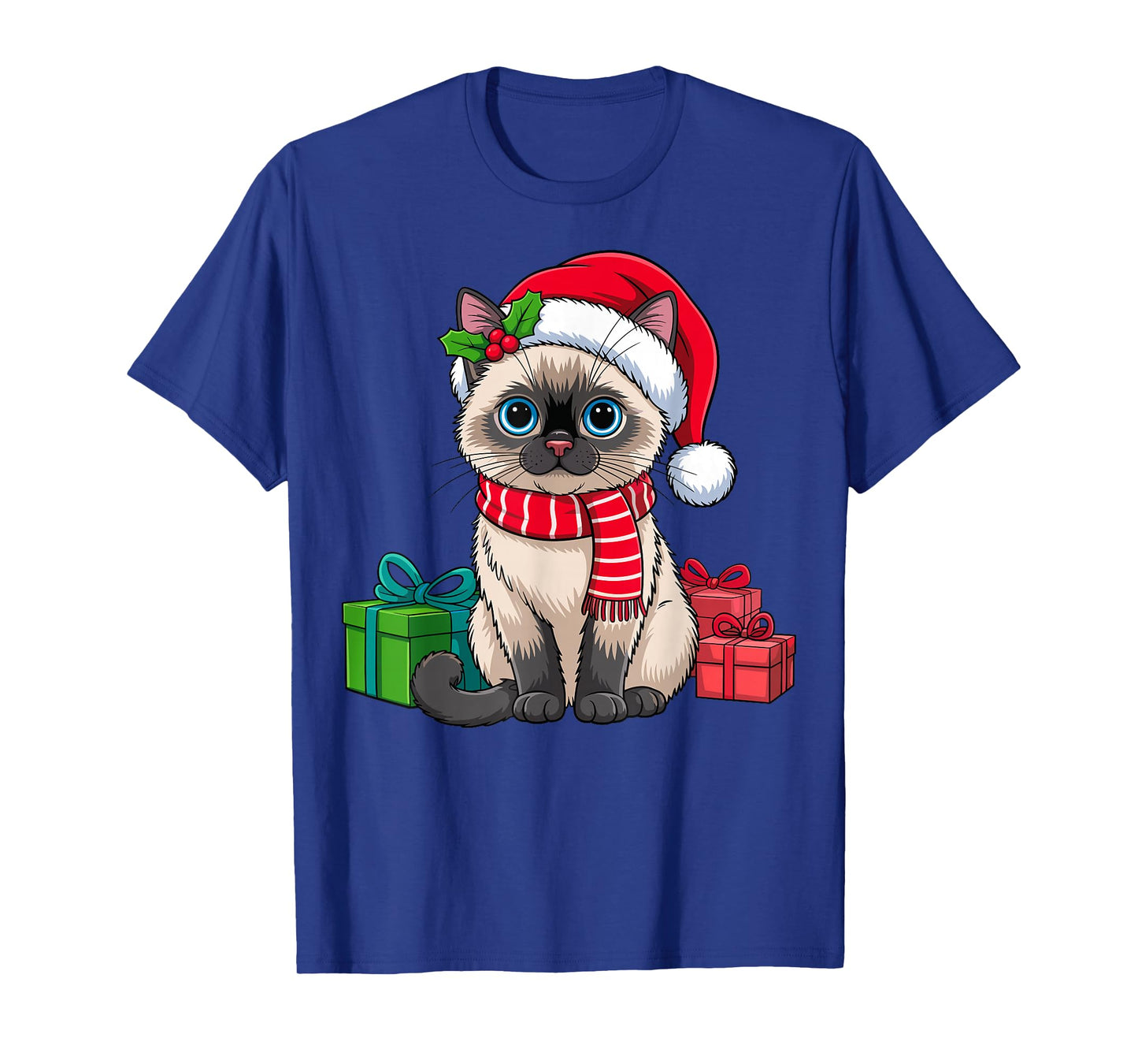 Christmas Siamese Cat Holiday Kitten Xmas Men Women Kids T-Shirt