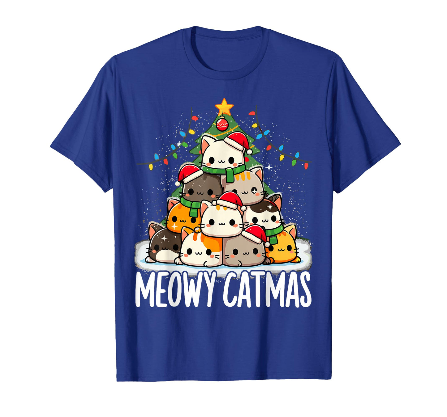 Christmas Meowy Catmas Tree Xmas Cat T-Shirt