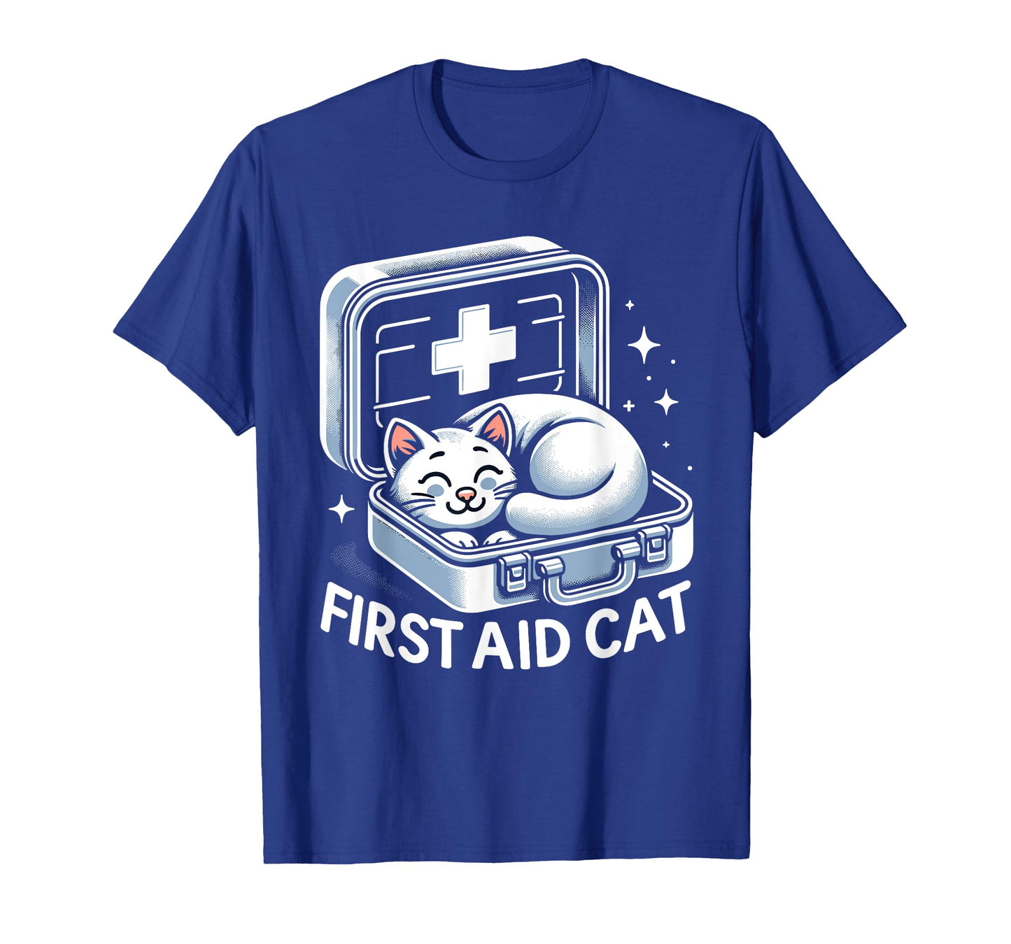 First Aid Cat Pun Nurse Doctor Healthcare Novelty Funny Cat T-Shirt for Men Women Kids