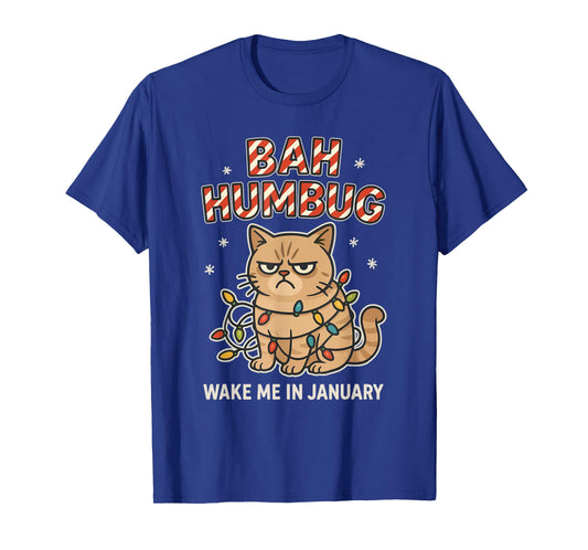 Bah Humbug Funny Bad Cat Christmas Hater Kitten Lover Xmas T-Shirt