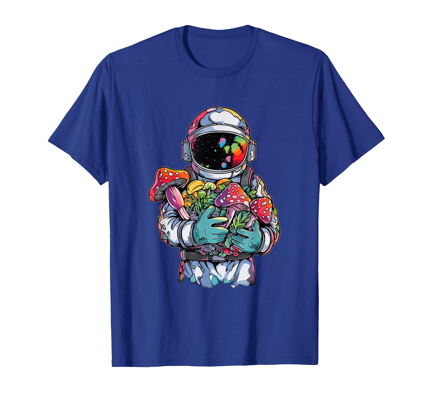 EDM DJ Festival Outfit Men & Women Trippy Astronaut Art EDM Mushroom Psychedelic Rave T-Shirt, Small, Black