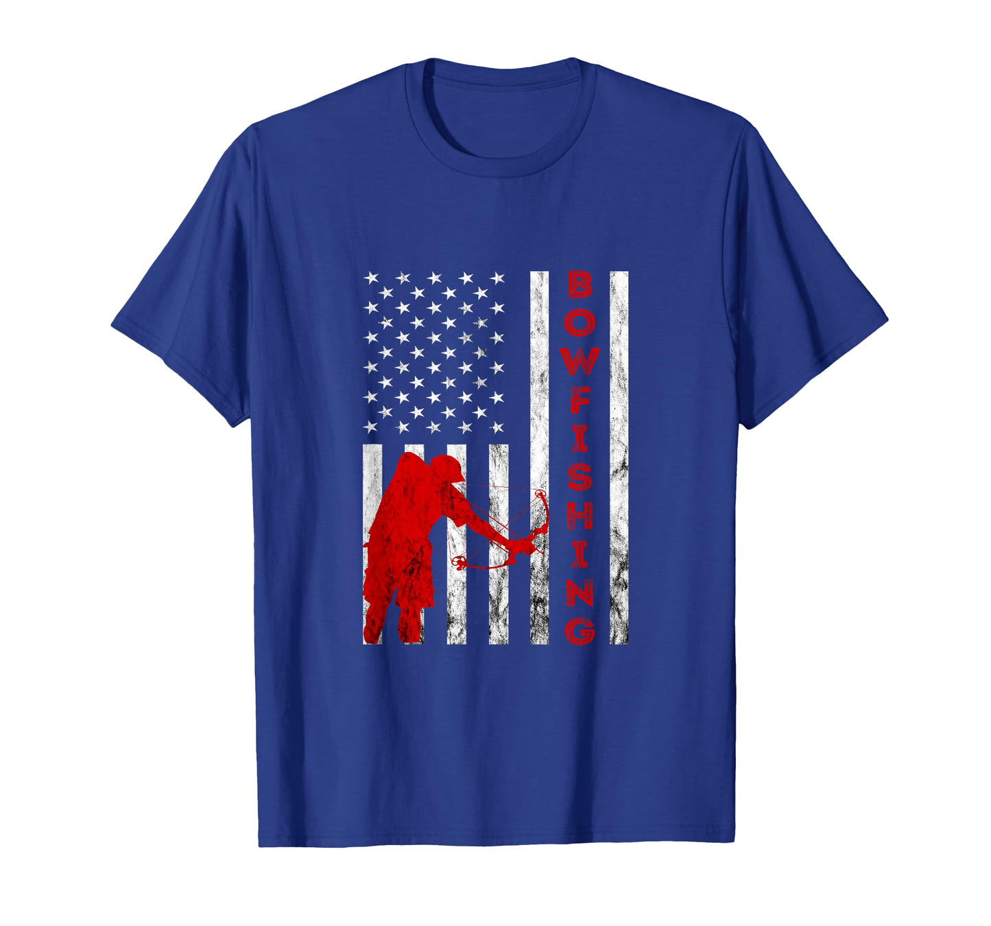 Bowfishing American Bowfisher USA Fish Bow Hunting Flag T-Shirt