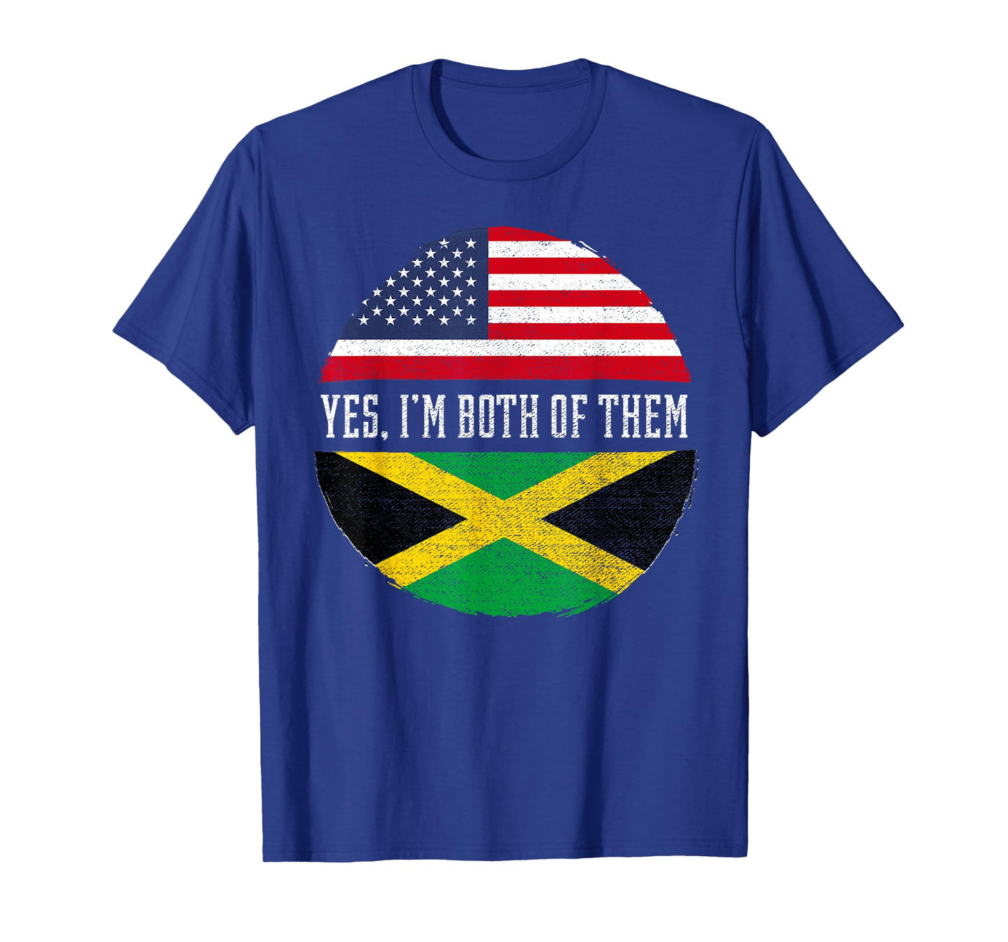 Half American Half Jamaican USA Flag Jamaica Heritage DNA T-Shirt Small
