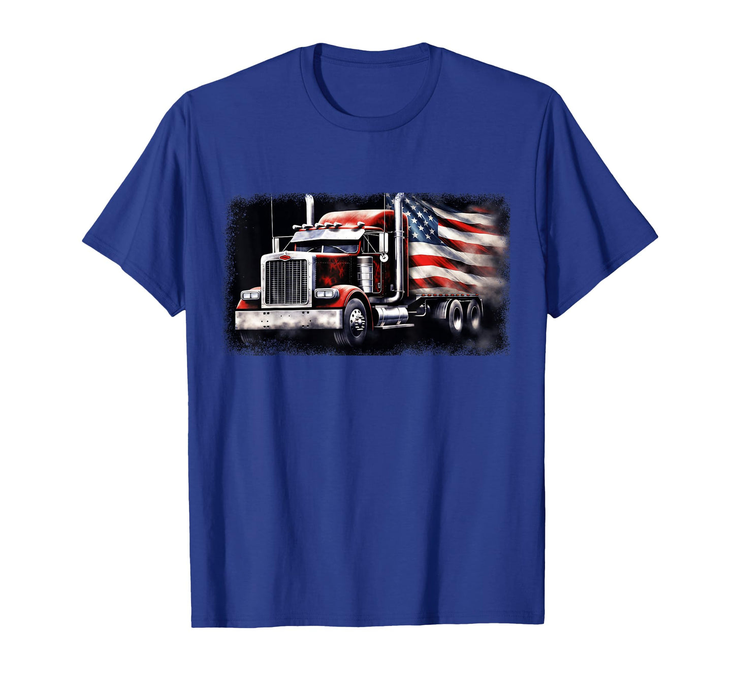 US American Flag Semi Truck Driver Trucker T-Shirt