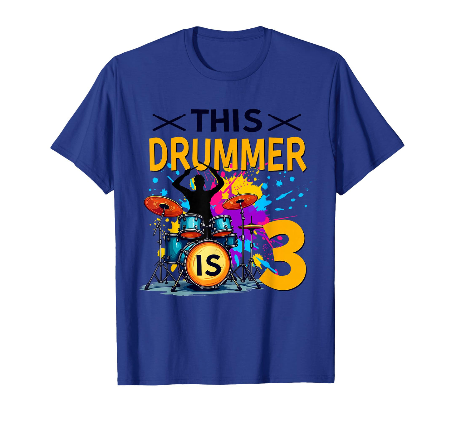 This Drummer is 3 Year Old Birthday Drumming Themed T-Shirt