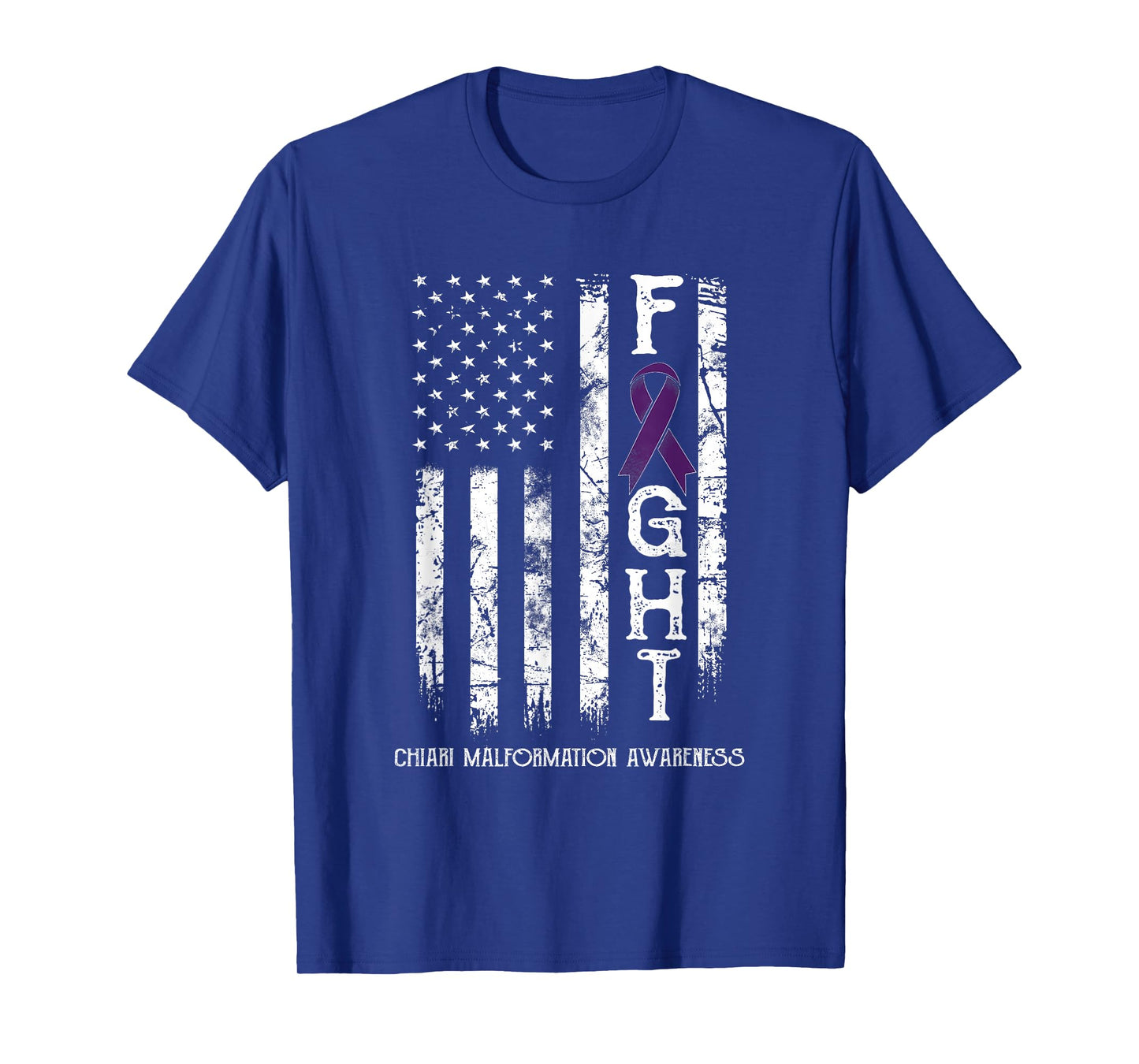 Chiari Malformation Warrior US Flag T-Shirt