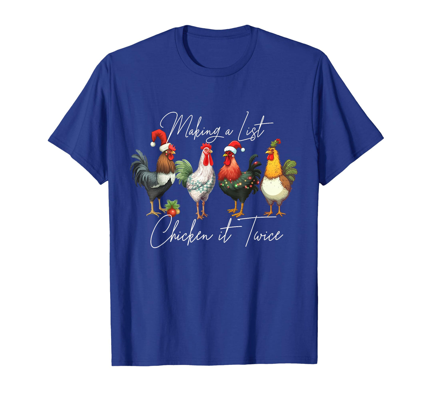Christmas Chicken Lover Xmas Santa Hat Funny Farm Gift T-Shirt