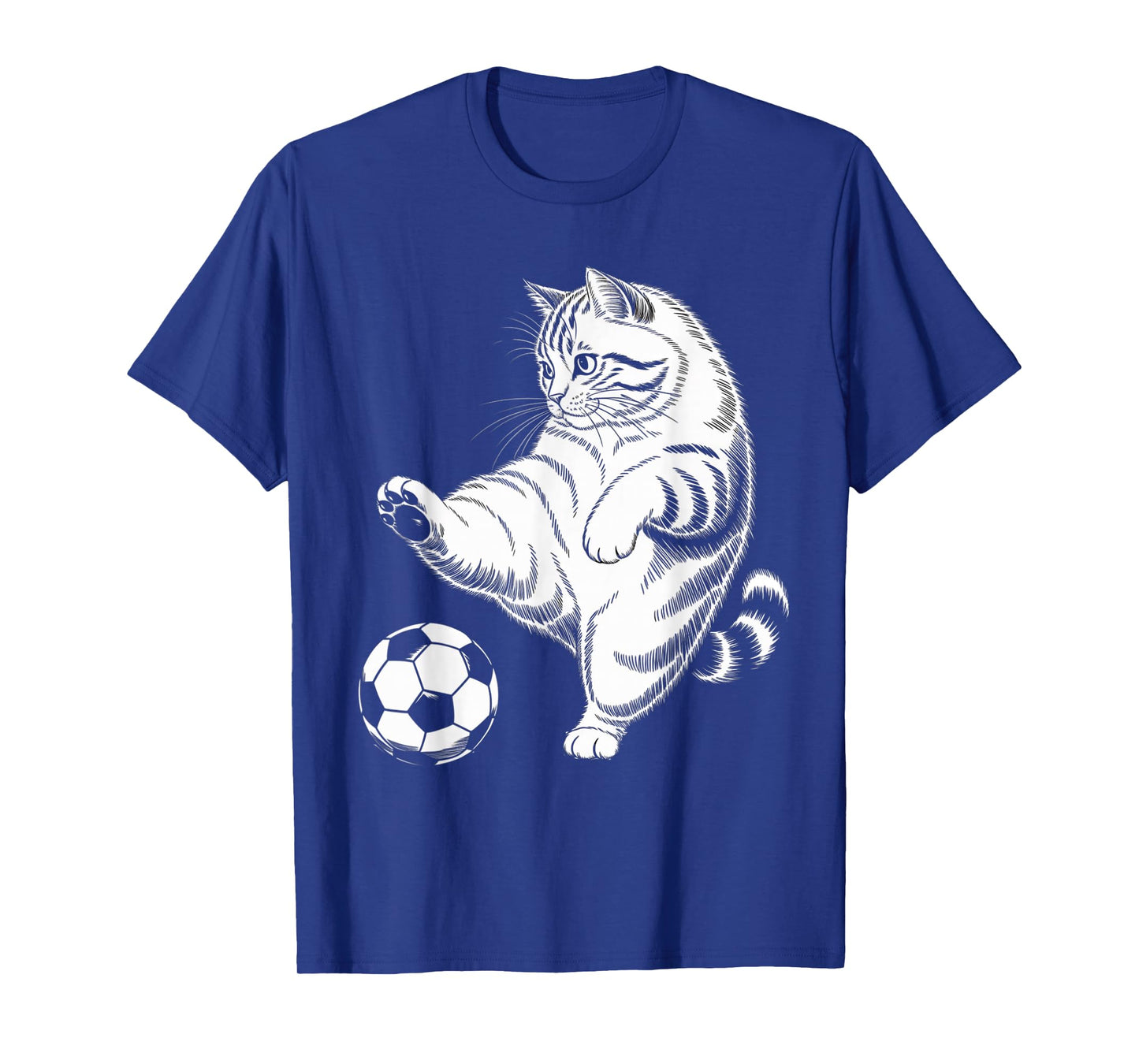 Funny Cat Soccer Ball Graphic T-Shirt