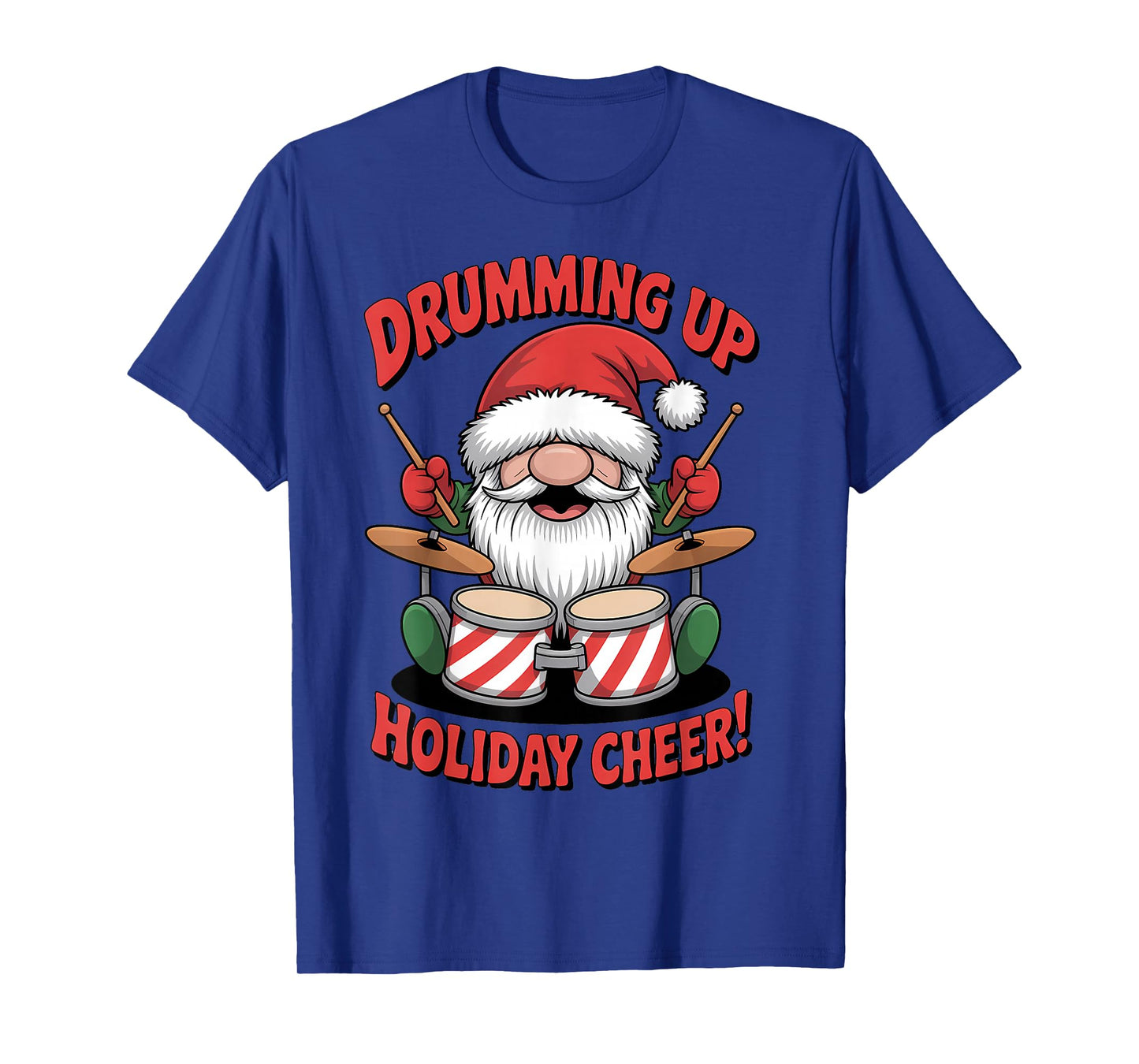 Funny Christmas Drummer Gnome Drumming for Men Women Kids T-Shirt