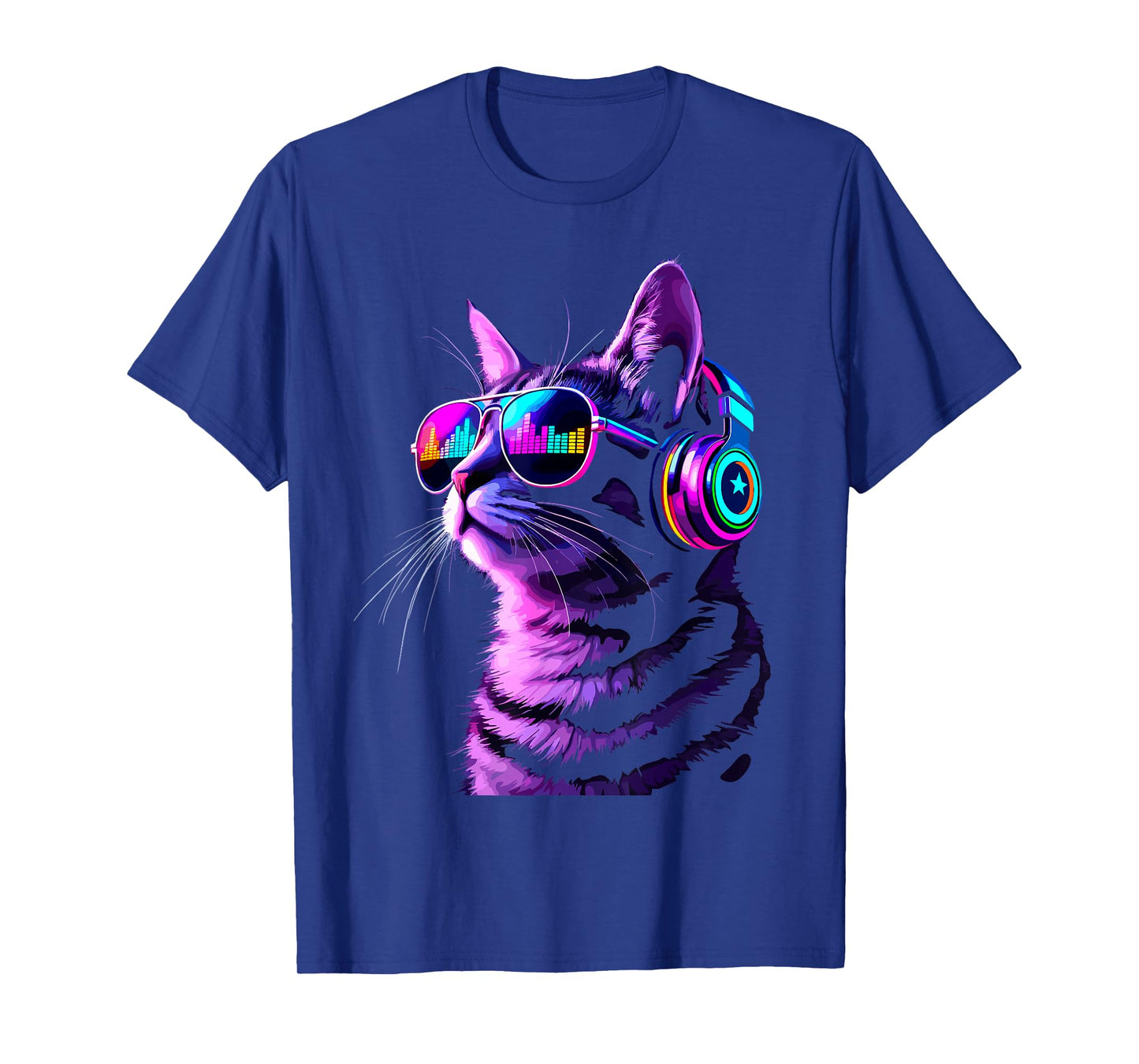 Headphones Cat Techno EDM Music Lover Rave Disco Party Cats T-Shirt